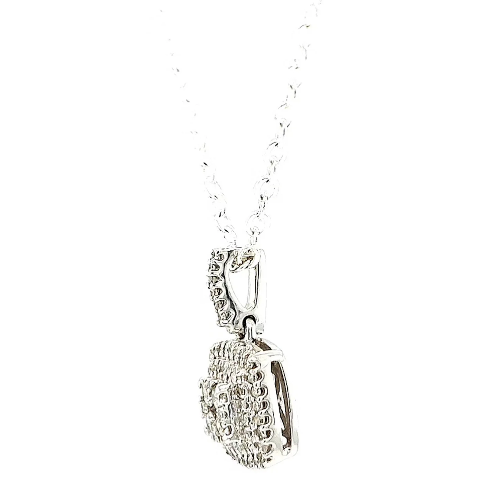 London 9ct White Gold Round Brilliant Cut with 1/4 CARAT tw of Diamond Pendant - Image 15