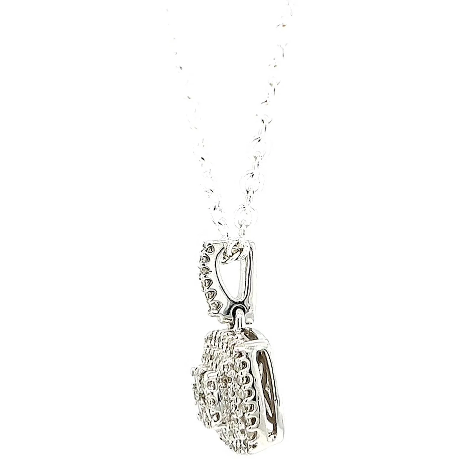 London 9ct White Gold Round Brilliant Cut with 1/4 CARAT tw of Diamond Pendant - Image 16