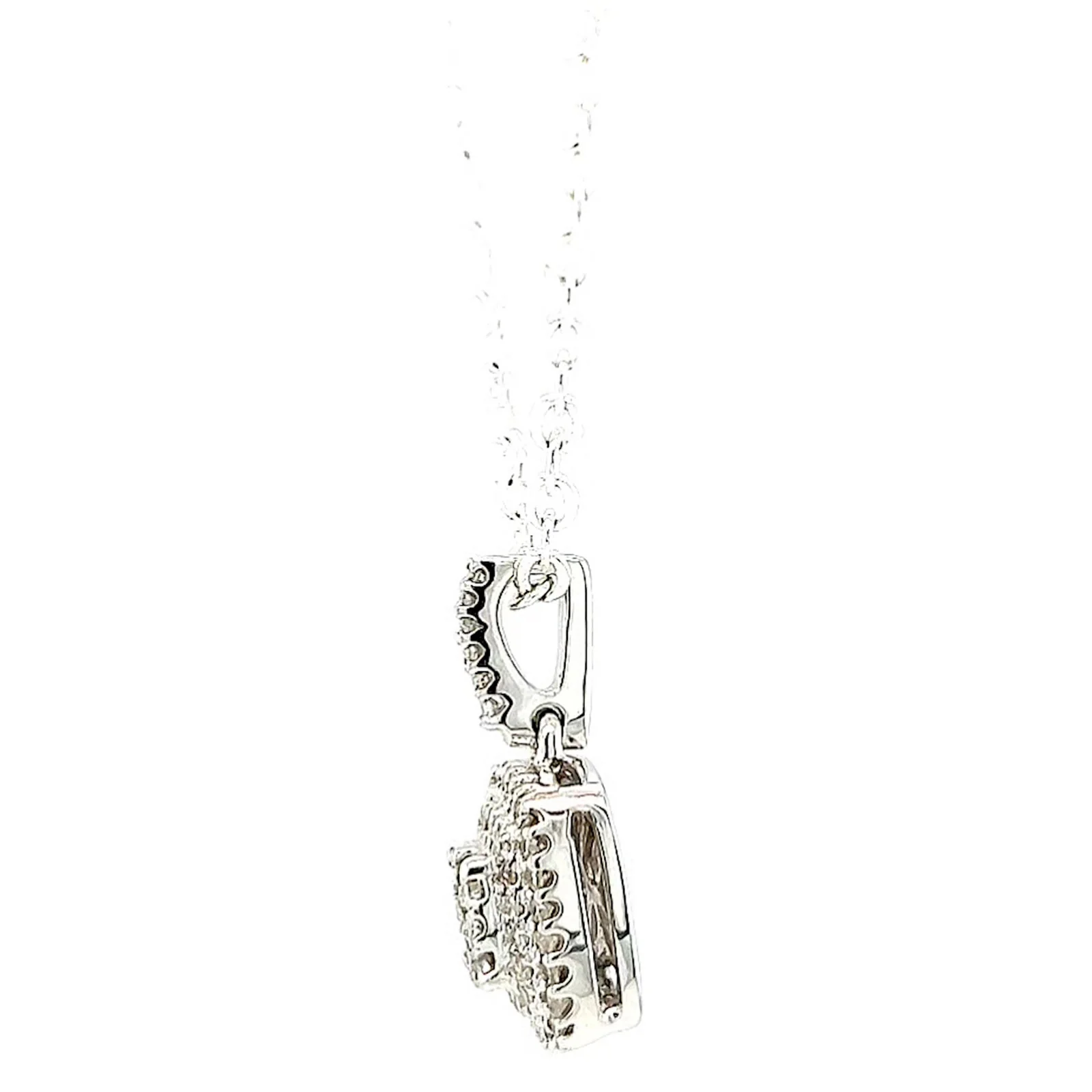 London 9ct White Gold Round Brilliant Cut with 1/4 CARAT tw of Diamond Pendant - Image 18