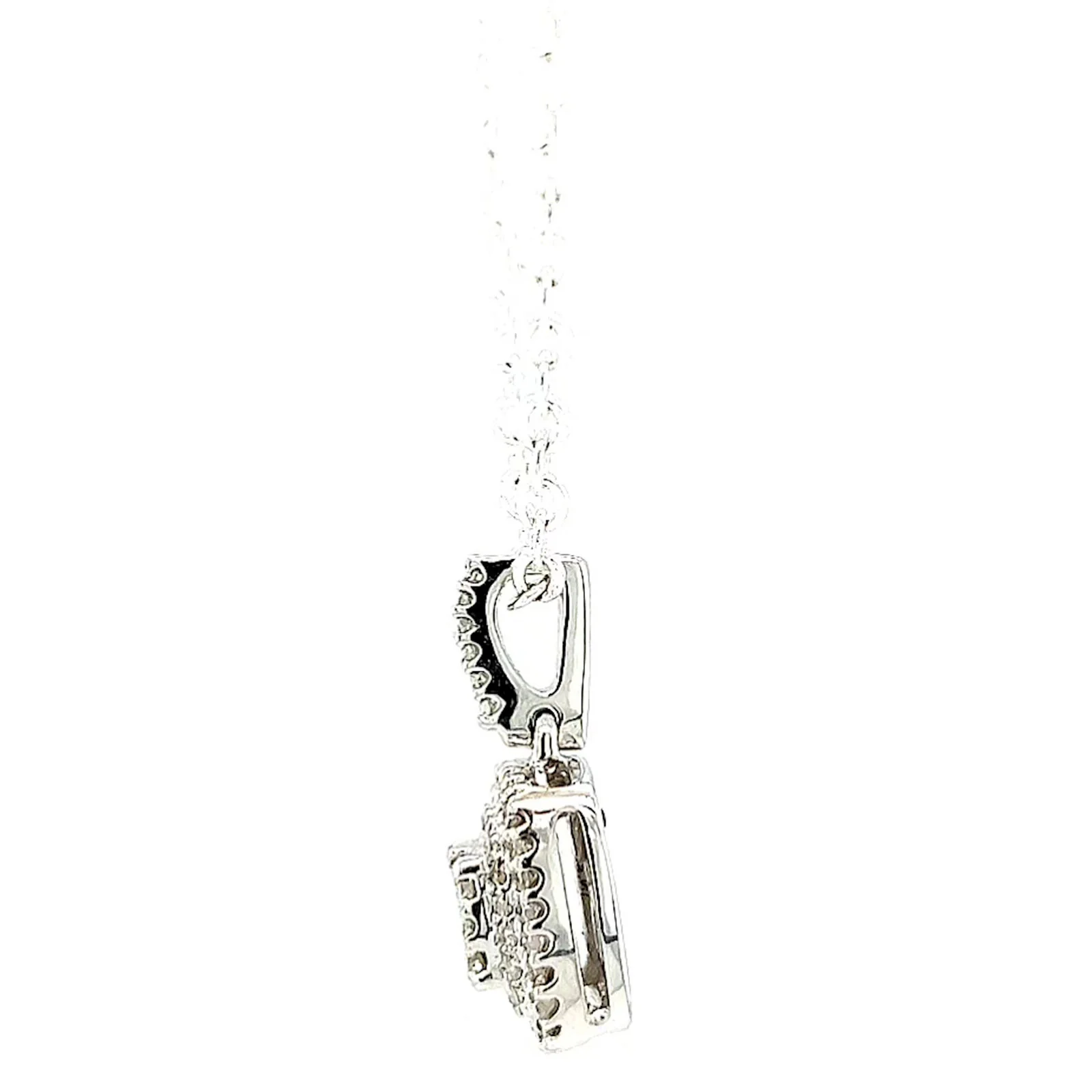London 9ct White Gold Round Brilliant Cut with 1/4 CARAT tw of Diamond Pendant - Image 19