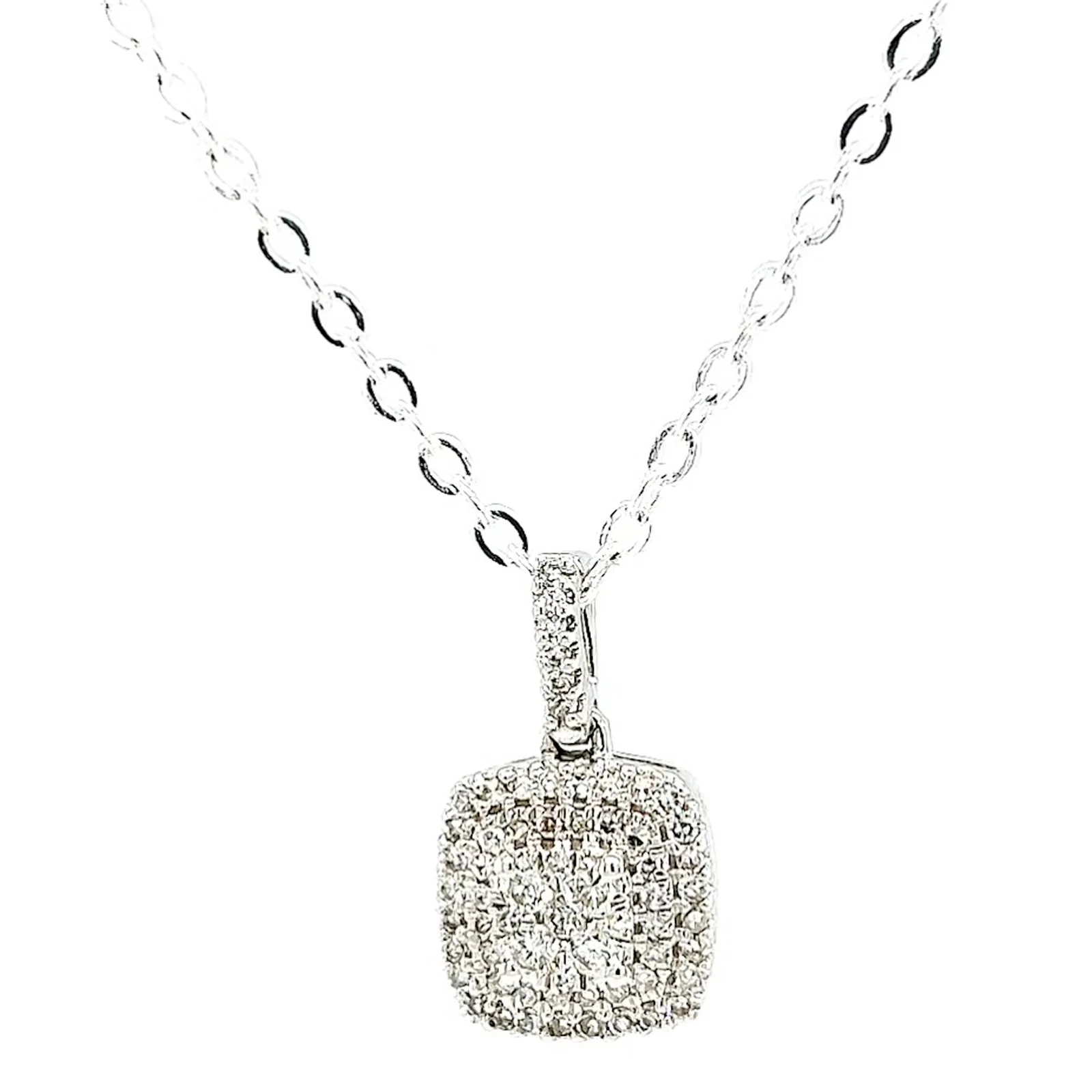London 9ct White Gold Round Brilliant Cut with 1/4 CARAT tw of Diamond Pendant - Image 4