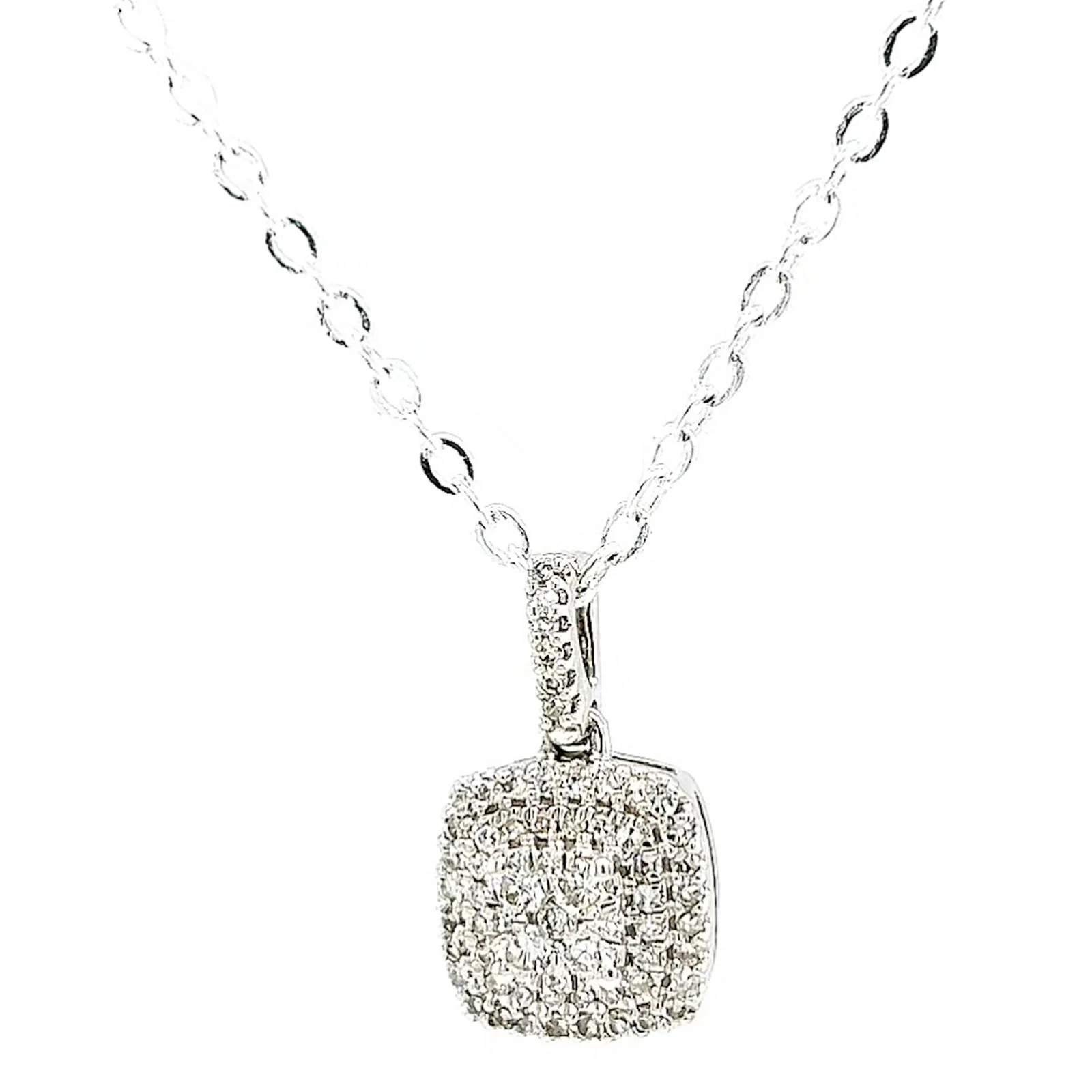 London 9ct White Gold Round Brilliant Cut with 1/4 CARAT tw of Diamond Pendant - Image 5