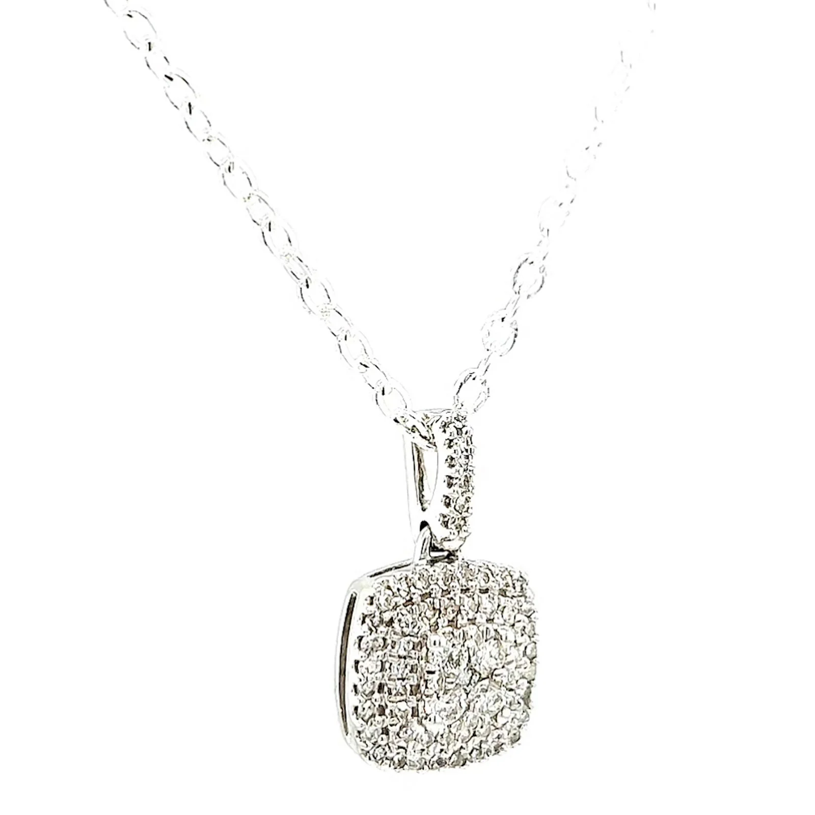 London 9ct White Gold Round Brilliant Cut with 1/4 CARAT tw of Diamond Pendant - Image 69