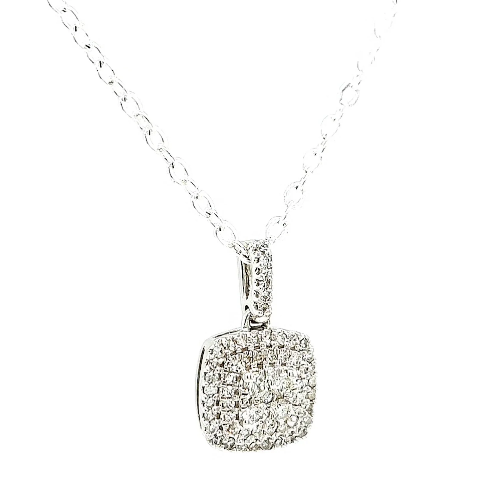 London 9ct White Gold Round Brilliant Cut with 1/4 CARAT tw of Diamond Pendant - Image 71