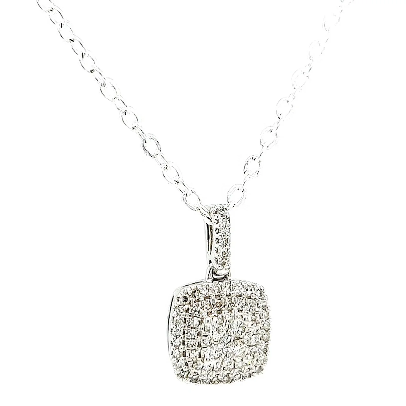 London 9ct White Gold Round Brilliant Cut with 1/4 CARAT tw of Diamond Pendant - Image 72