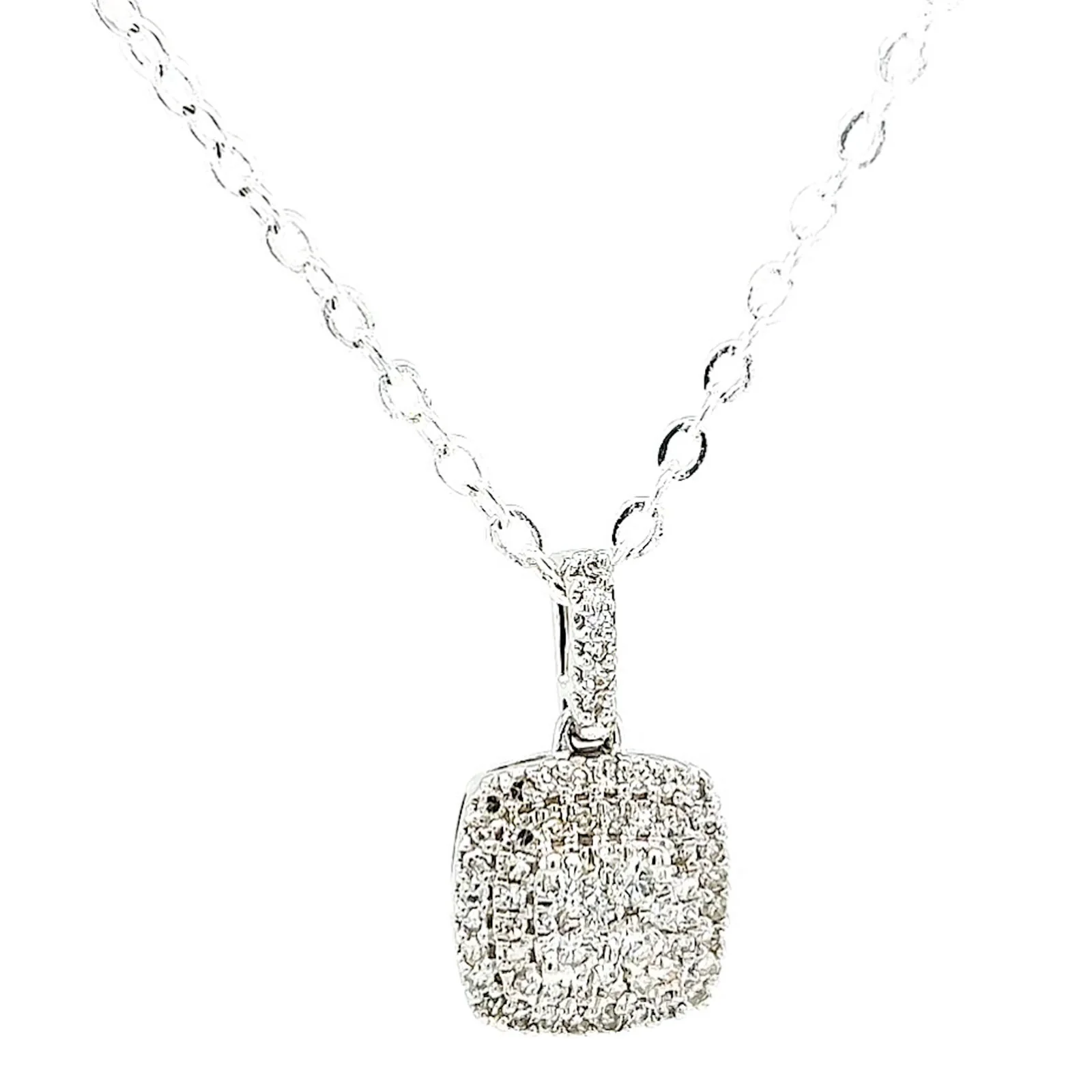 London 9ct White Gold Round Brilliant Cut with 1/4 CARAT tw of Diamond Pendant - Image 73