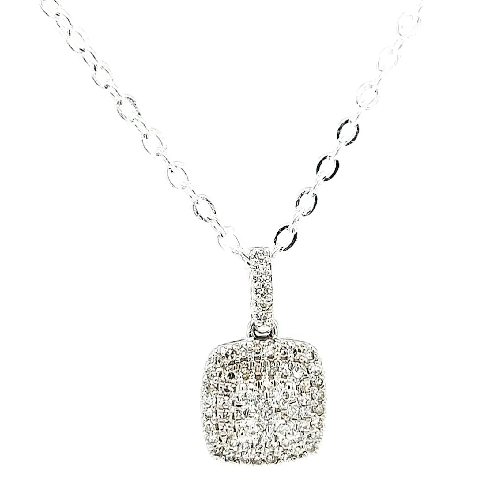 London 9ct White Gold Round Brilliant Cut with 1/4 CARAT tw of Diamond Pendant - Image 74