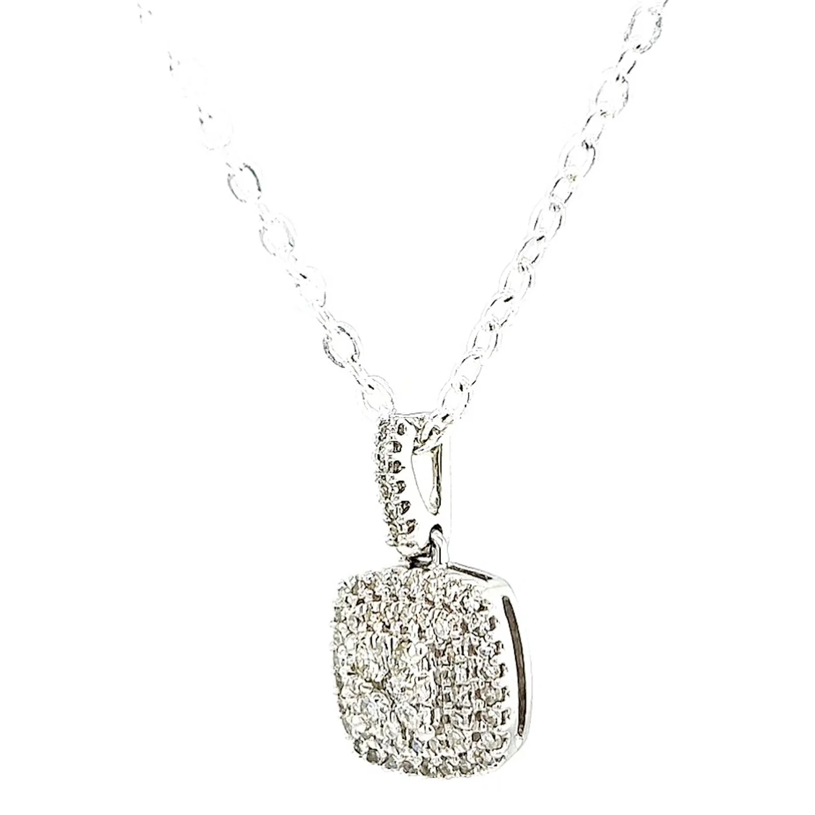 London 9ct White Gold Round Brilliant Cut with 1/4 CARAT tw of Diamond Pendant - Image 9