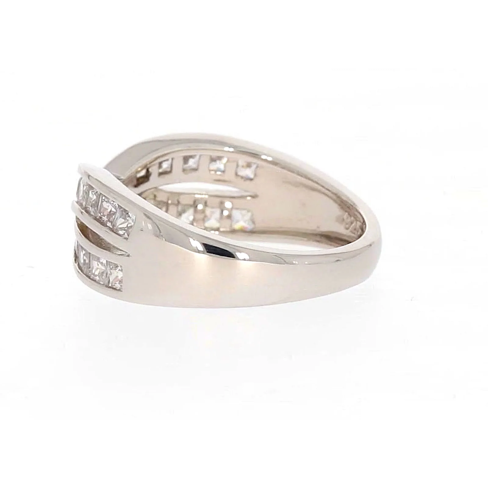 Sterling Silver Cubic Zirconia Cross Over Ring - Image 26