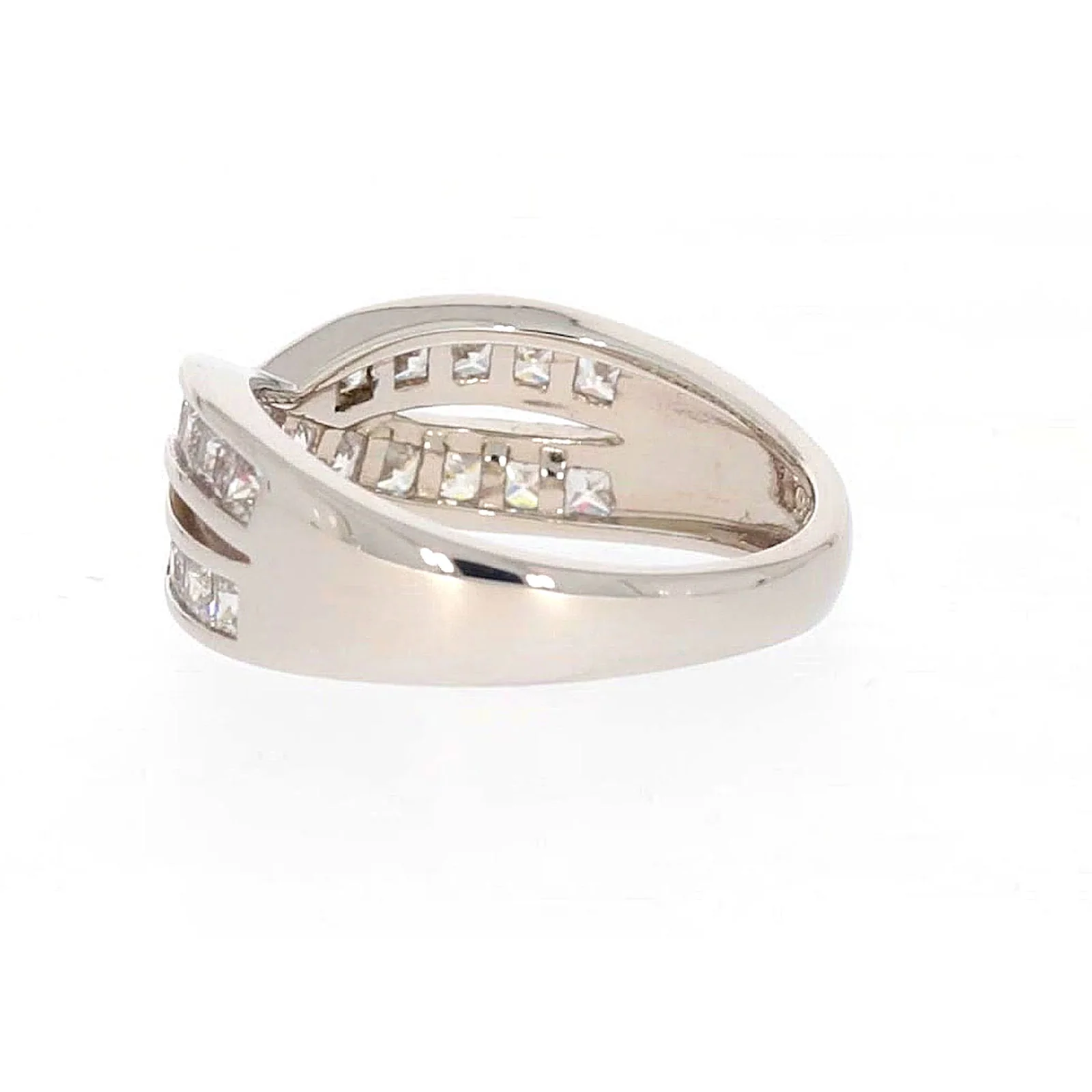 Sterling Silver Cubic Zirconia Cross Over Ring - Image 28
