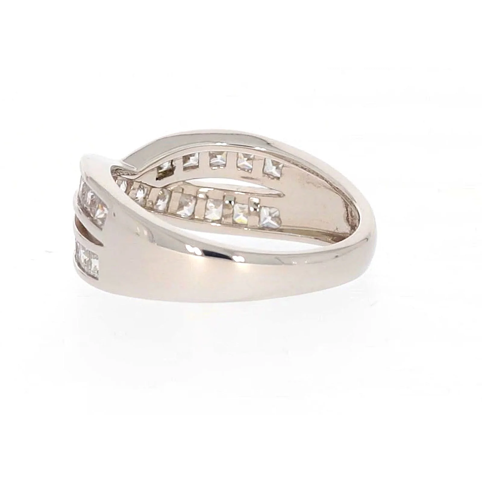 Sterling Silver Cubic Zirconia Cross Over Ring - Image 29