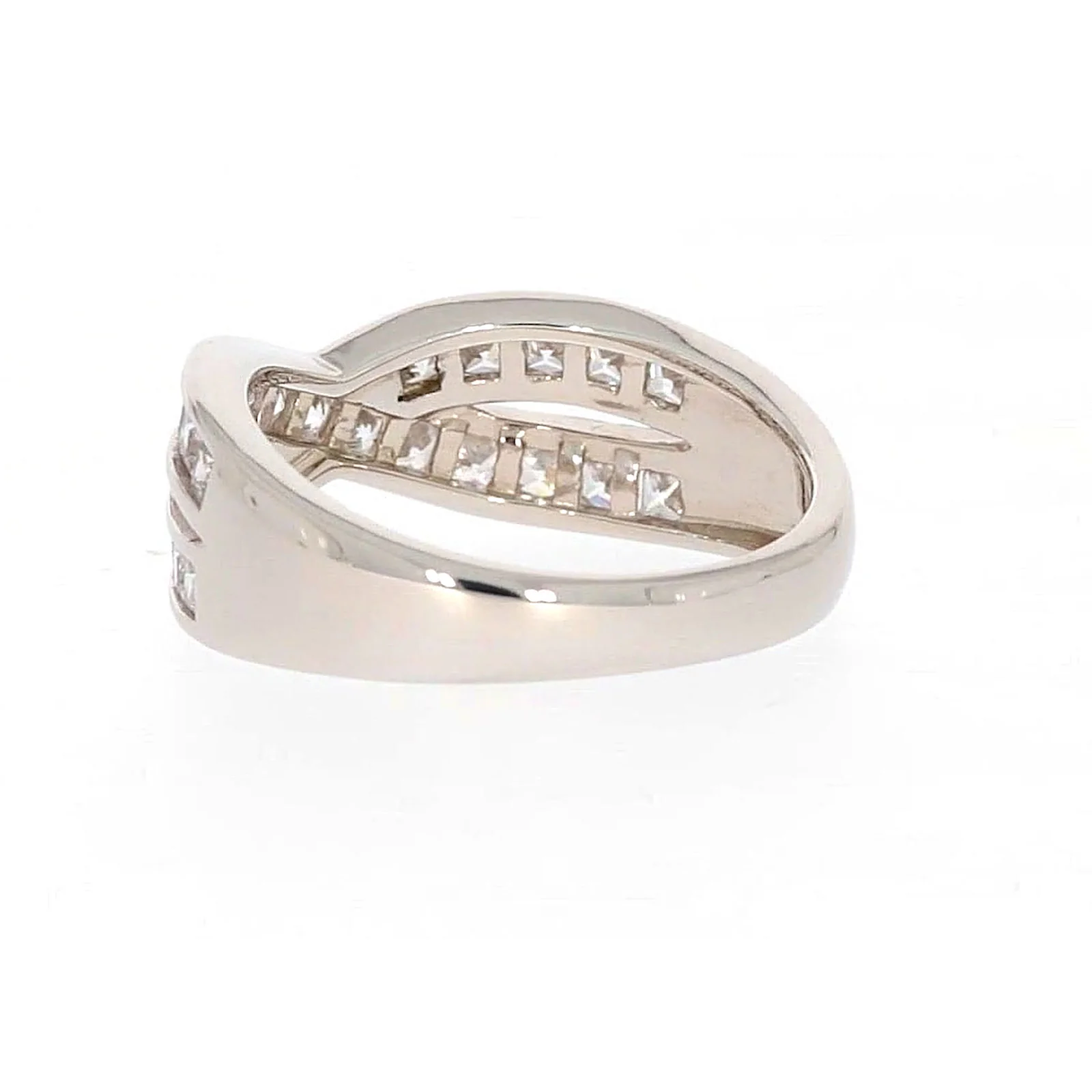Sterling Silver Cubic Zirconia Cross Over Ring - Image 31