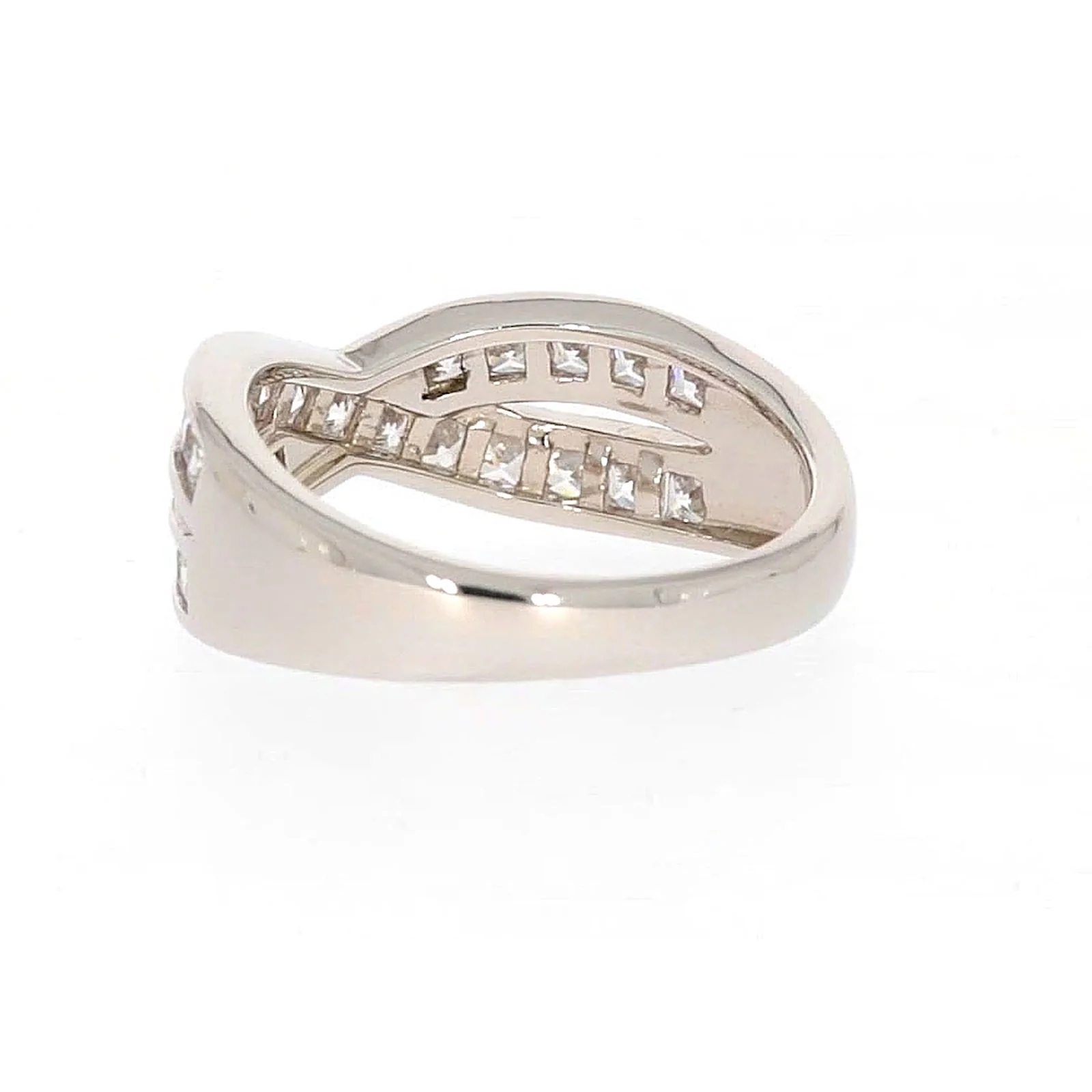 Sterling Silver Cubic Zirconia Cross Over Ring - Image 32