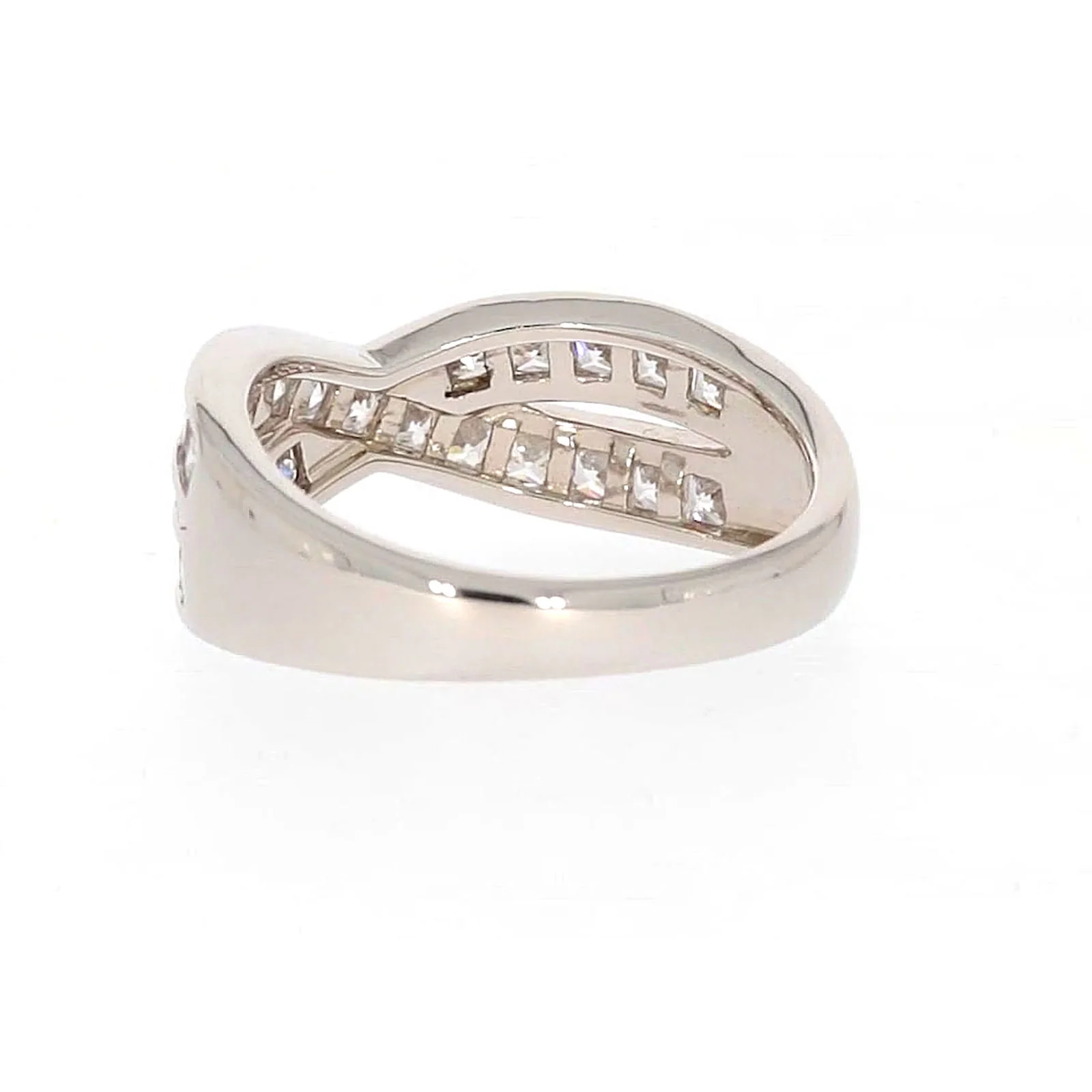 Sterling Silver Cubic Zirconia Cross Over Ring - Image 33