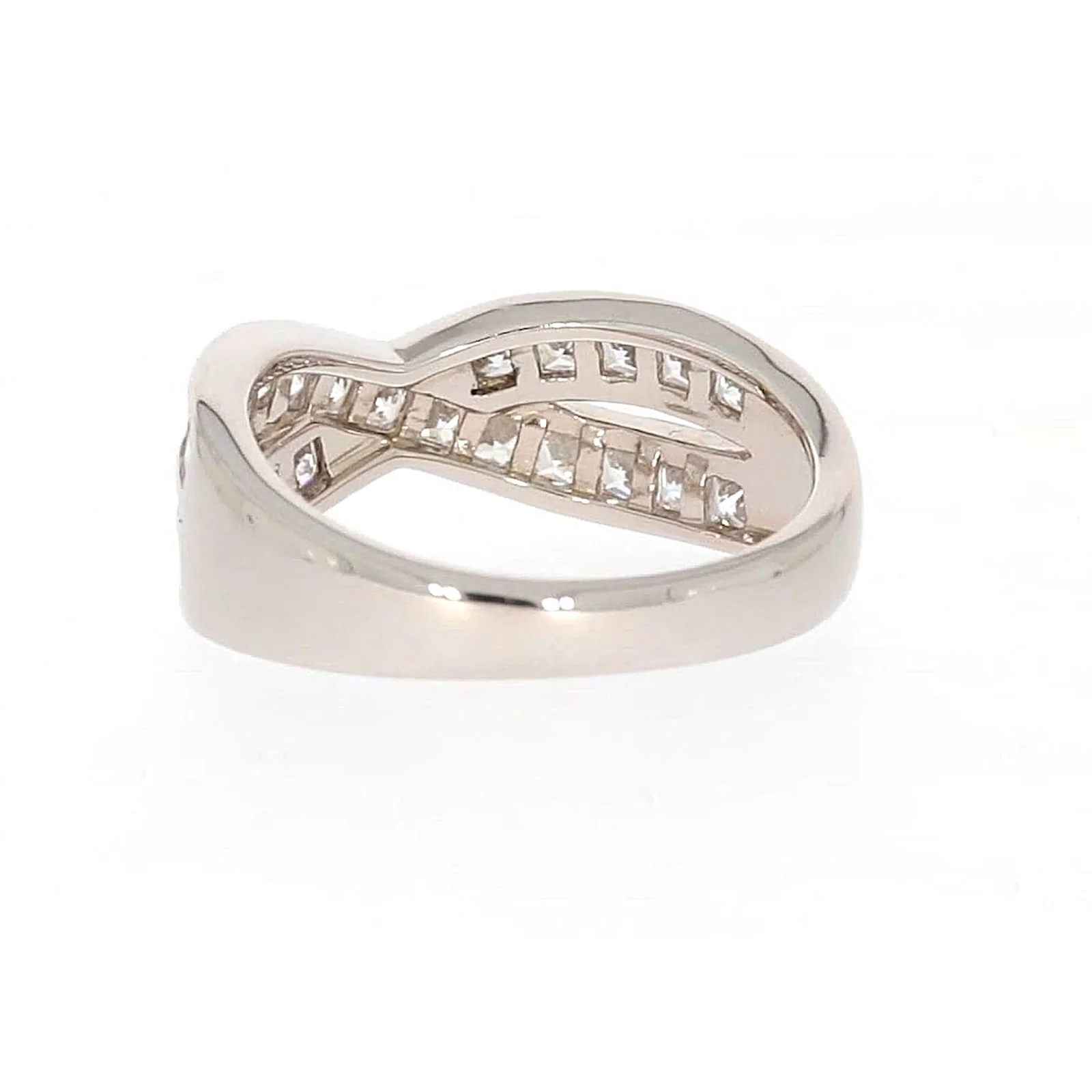 Sterling Silver Cubic Zirconia Cross Over Ring - Image 34