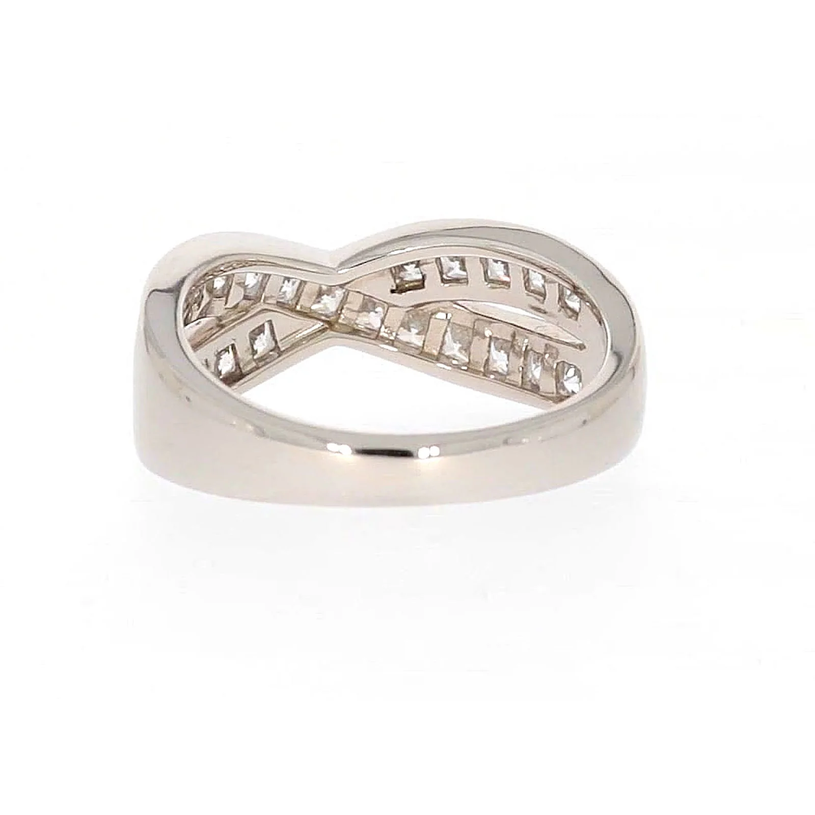 Sterling Silver Cubic Zirconia Cross Over Ring - Image 36