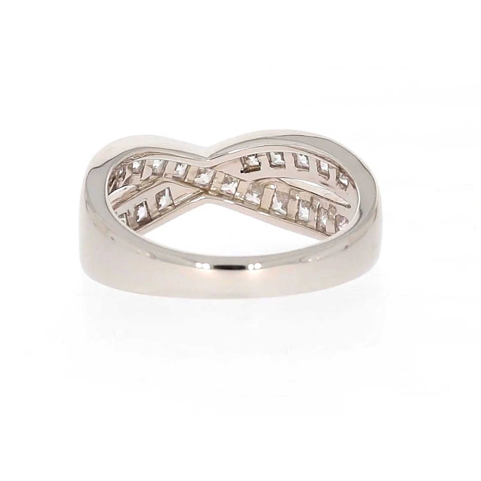 Sterling Silver Cubic Zirconia Cross Over Ring - Image 37