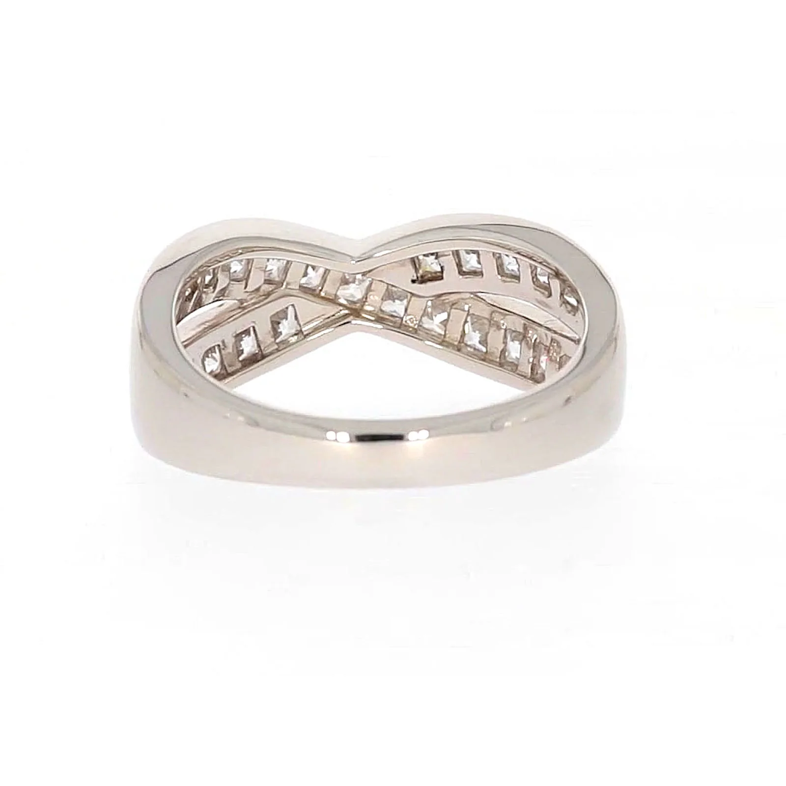 Sterling Silver Cubic Zirconia Cross Over Ring - Image 38