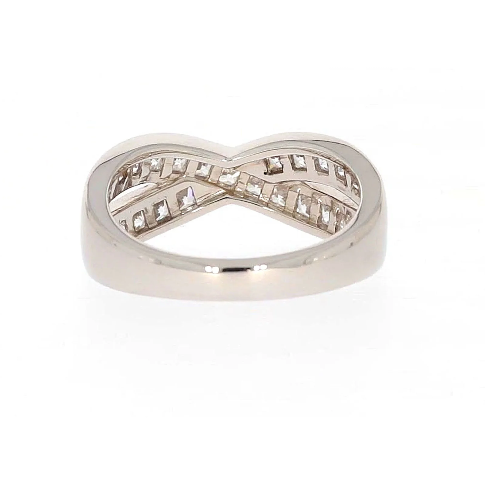 Sterling Silver Cubic Zirconia Cross Over Ring - Image 39