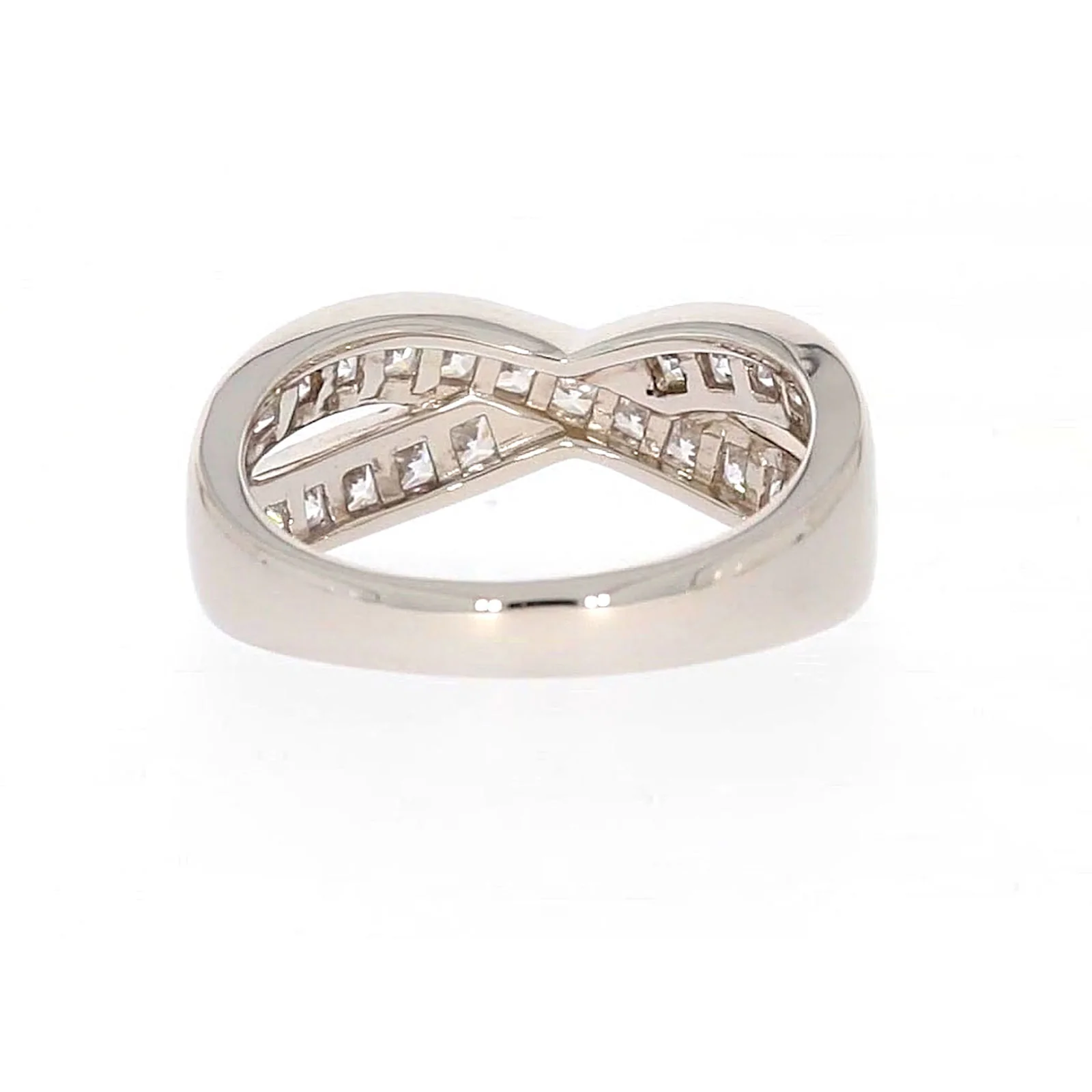 Sterling Silver Cubic Zirconia Cross Over Ring - Image 41