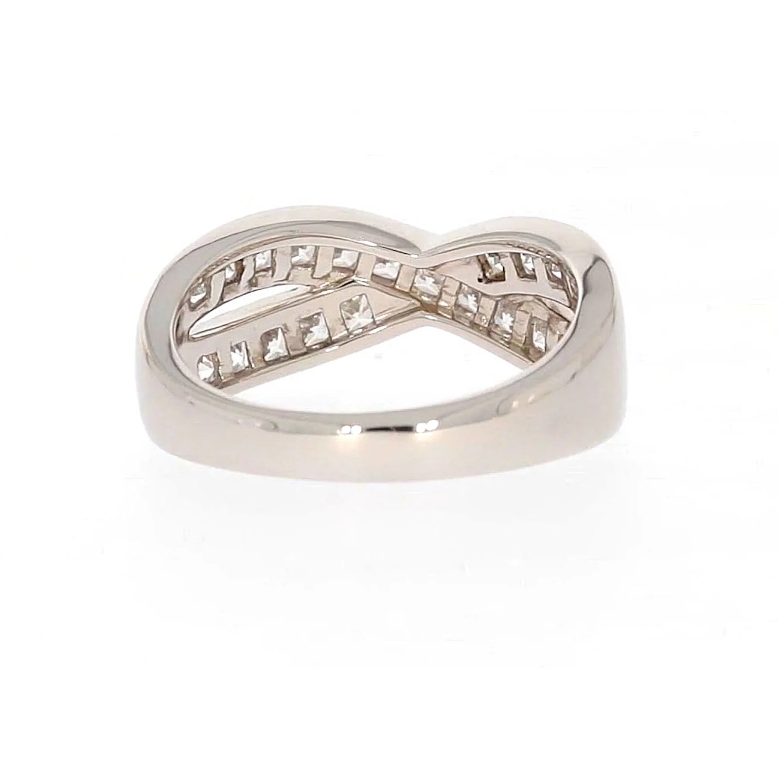 Sterling Silver Cubic Zirconia Cross Over Ring - Image 42