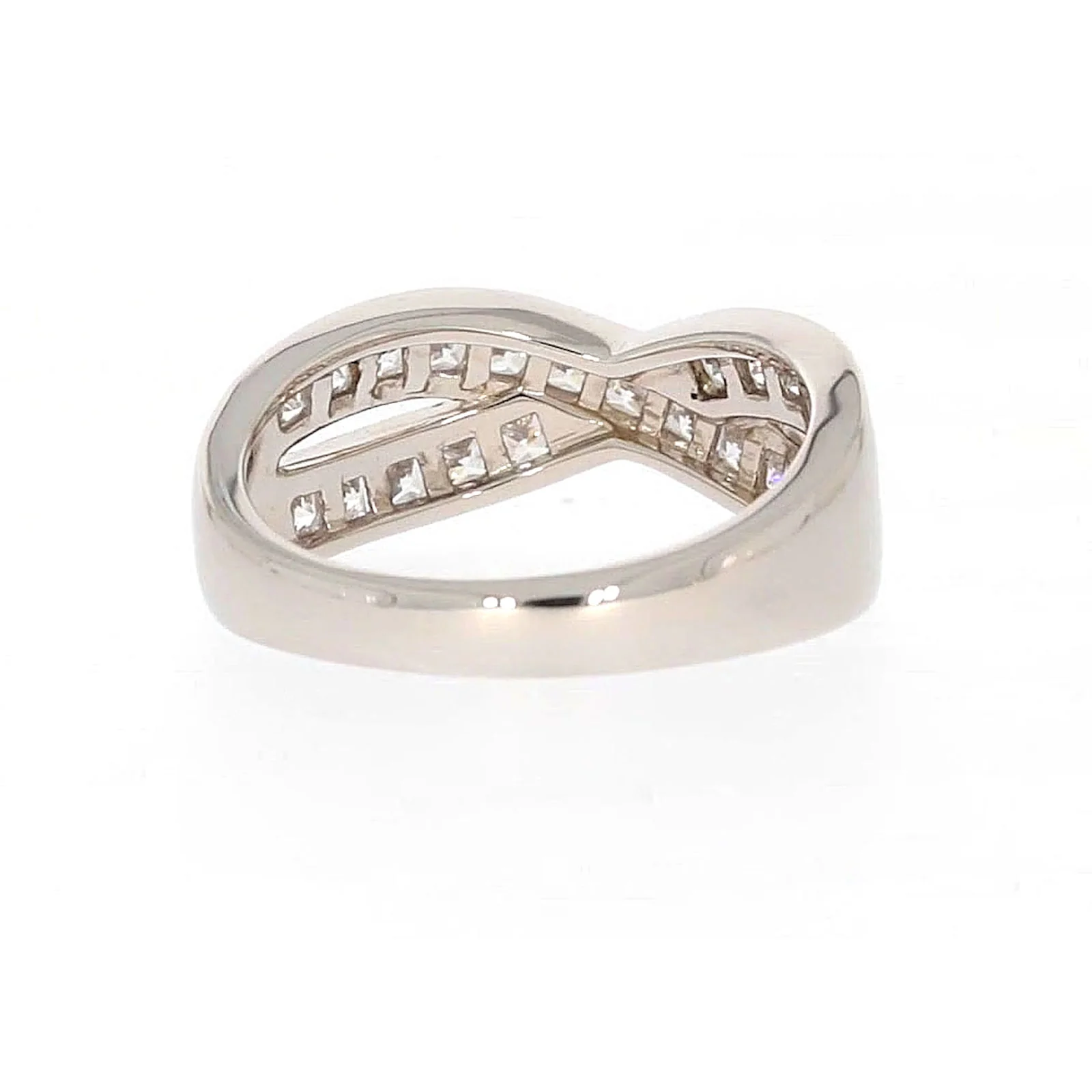 Sterling Silver Cubic Zirconia Cross Over Ring - Image 43