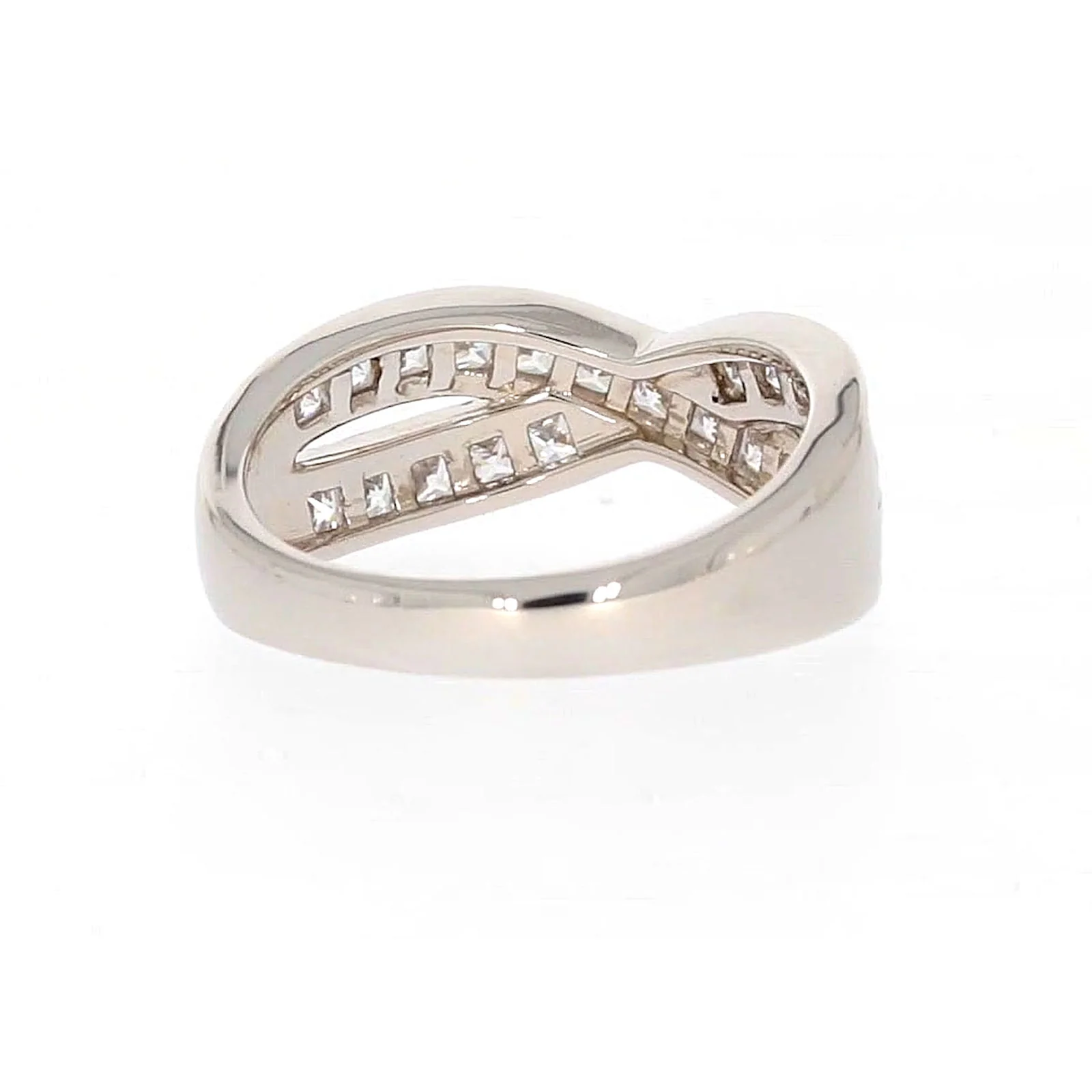 Sterling Silver Cubic Zirconia Cross Over Ring - Image 44
