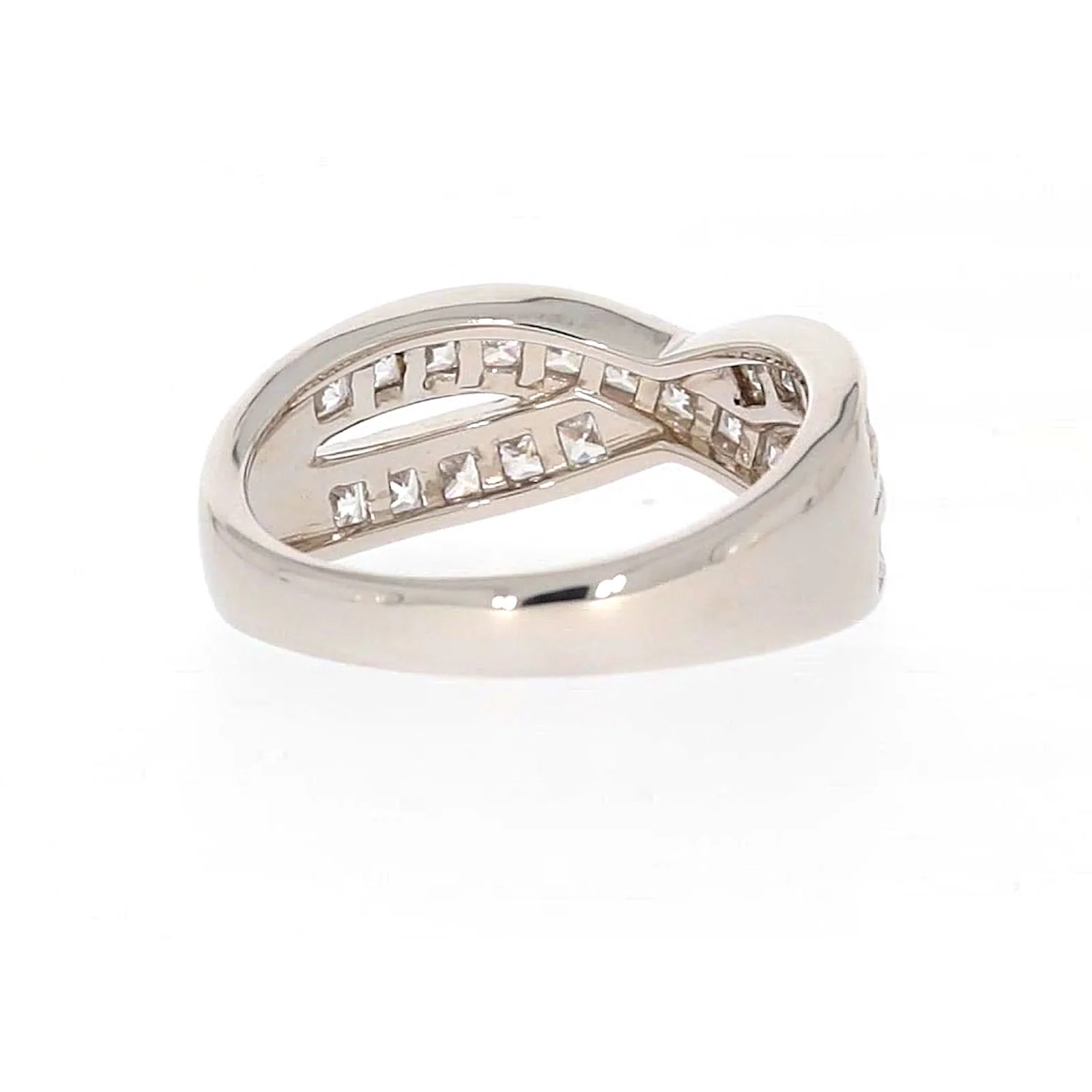 Sterling Silver Cubic Zirconia Cross Over Ring - Image 45