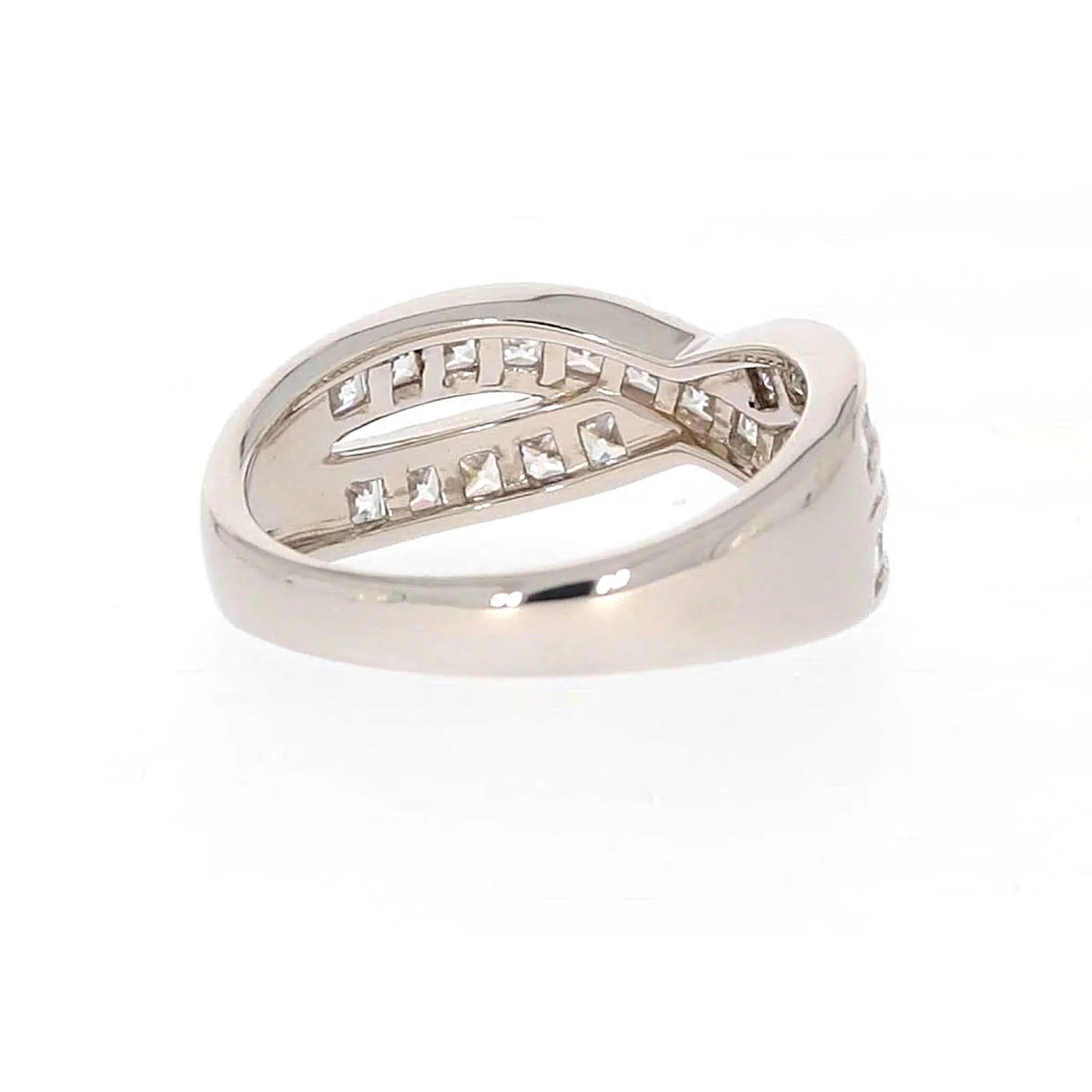 Sterling Silver Cubic Zirconia Cross Over Ring - Image 46