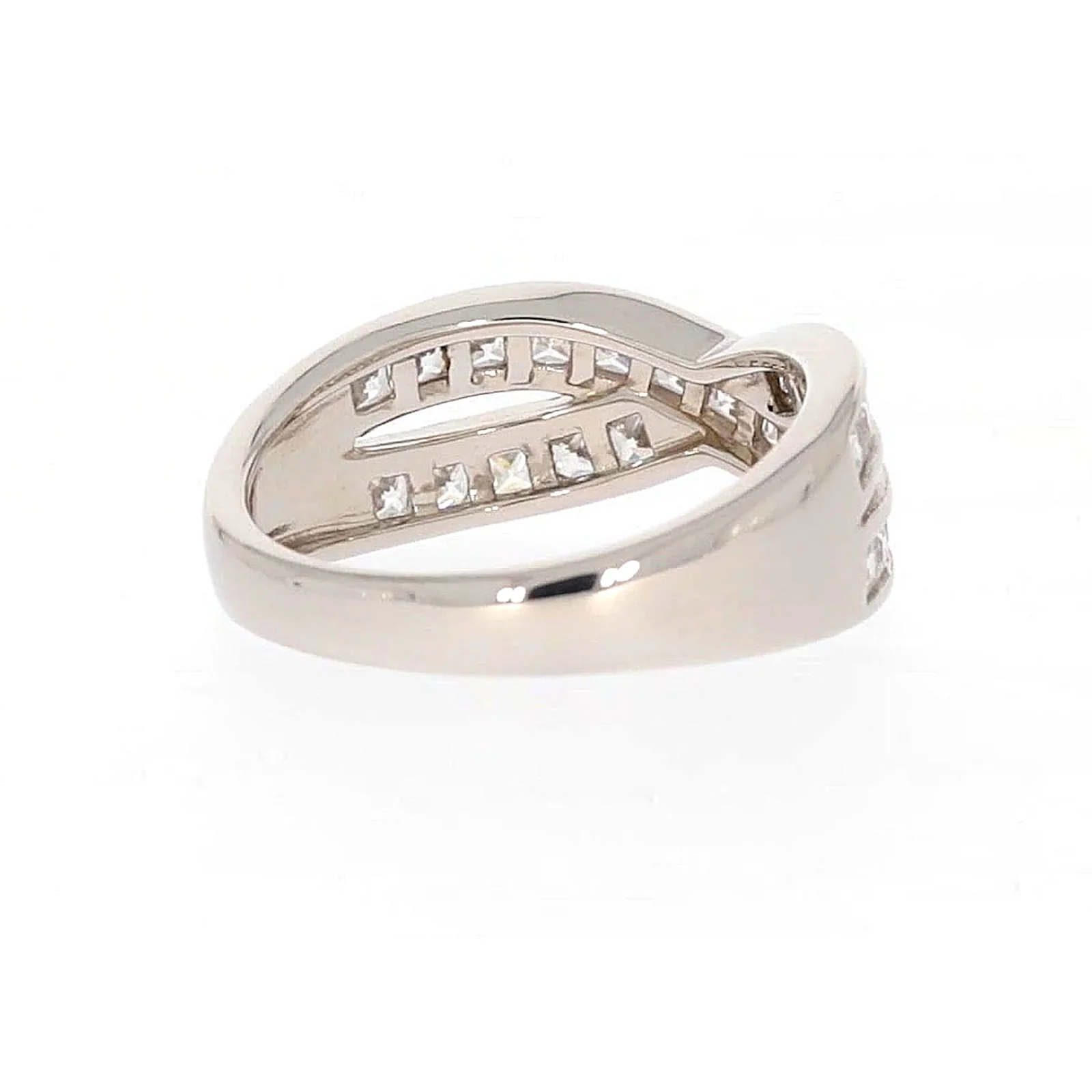 Sterling Silver Cubic Zirconia Cross Over Ring - Image 47