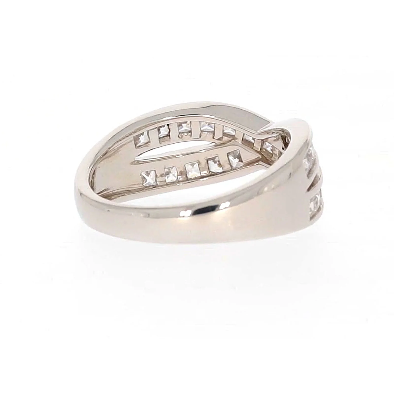 Sterling Silver Cubic Zirconia Cross Over Ring - Image 48