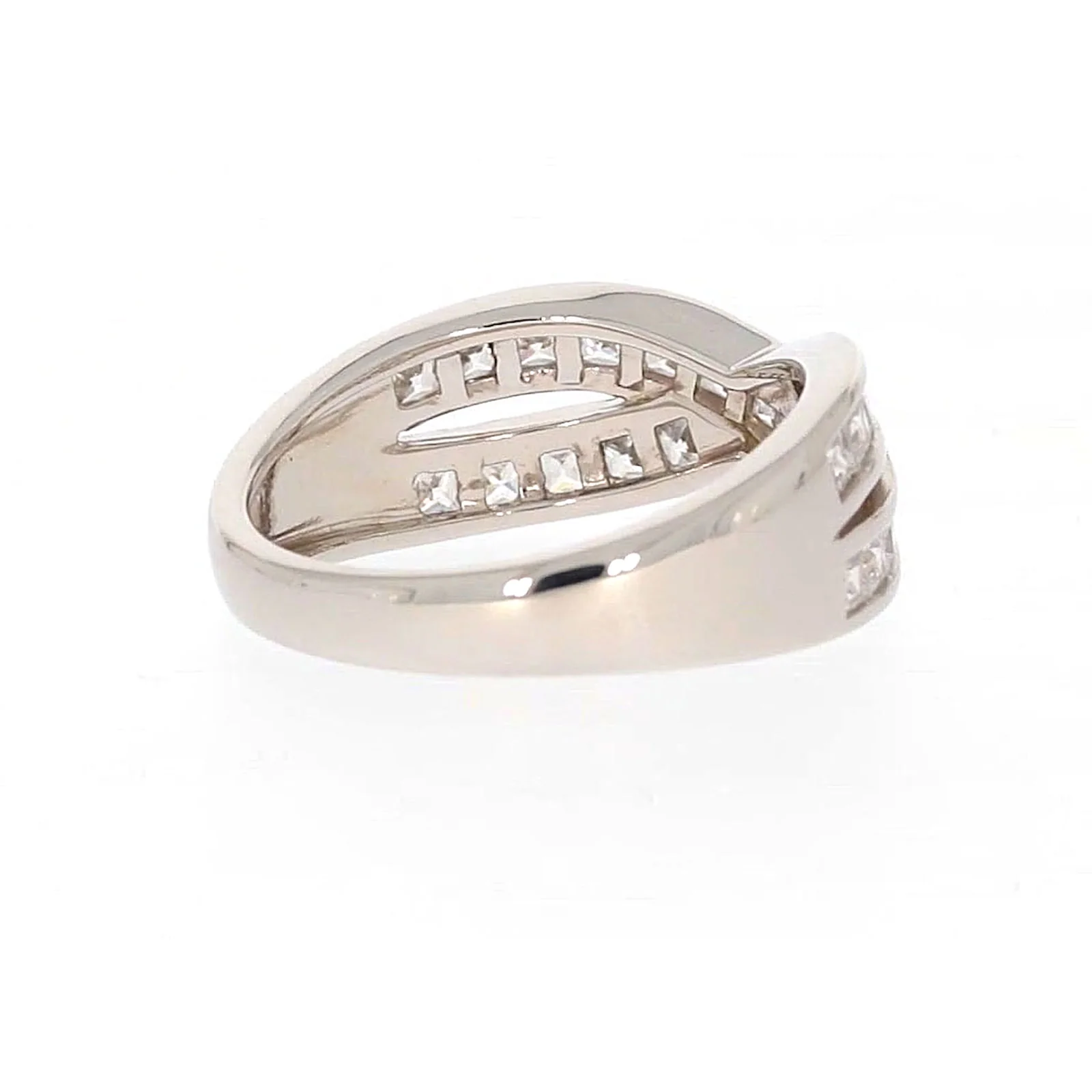 Sterling Silver Cubic Zirconia Cross Over Ring - Image 49