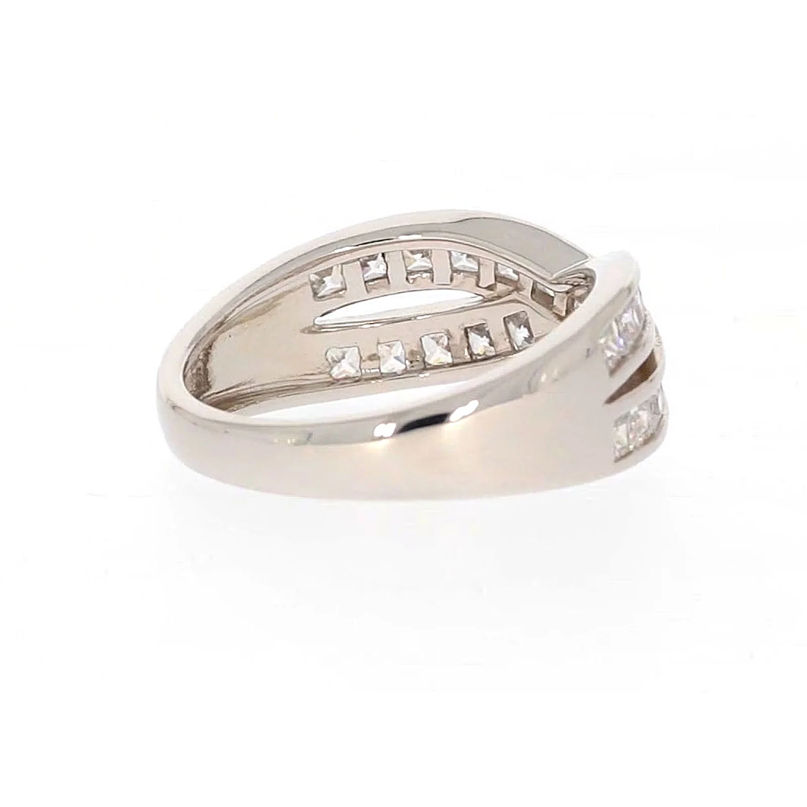 Sterling Silver Cubic Zirconia Cross Over Ring - Image 50