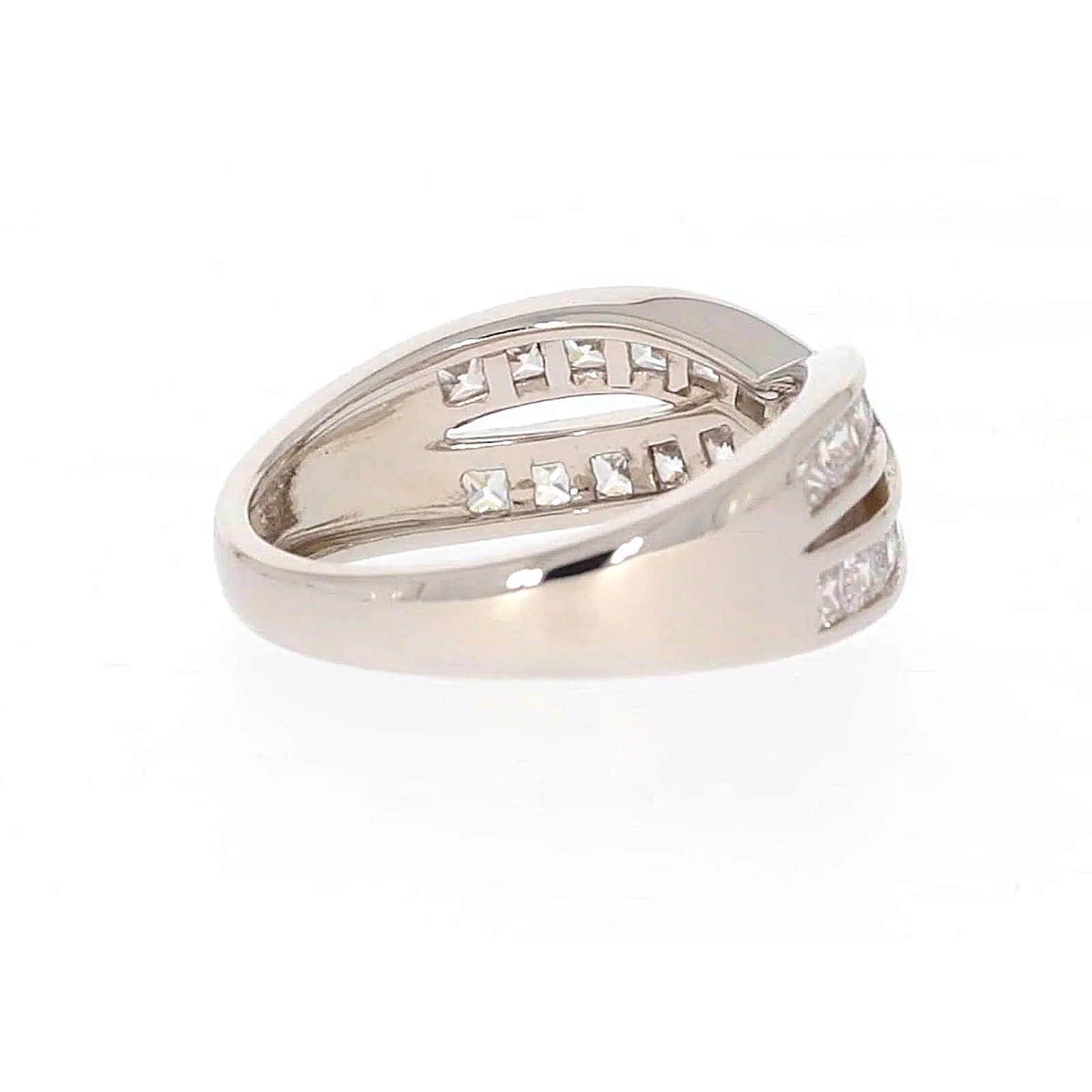 Sterling Silver Cubic Zirconia Cross Over Ring - Image 51