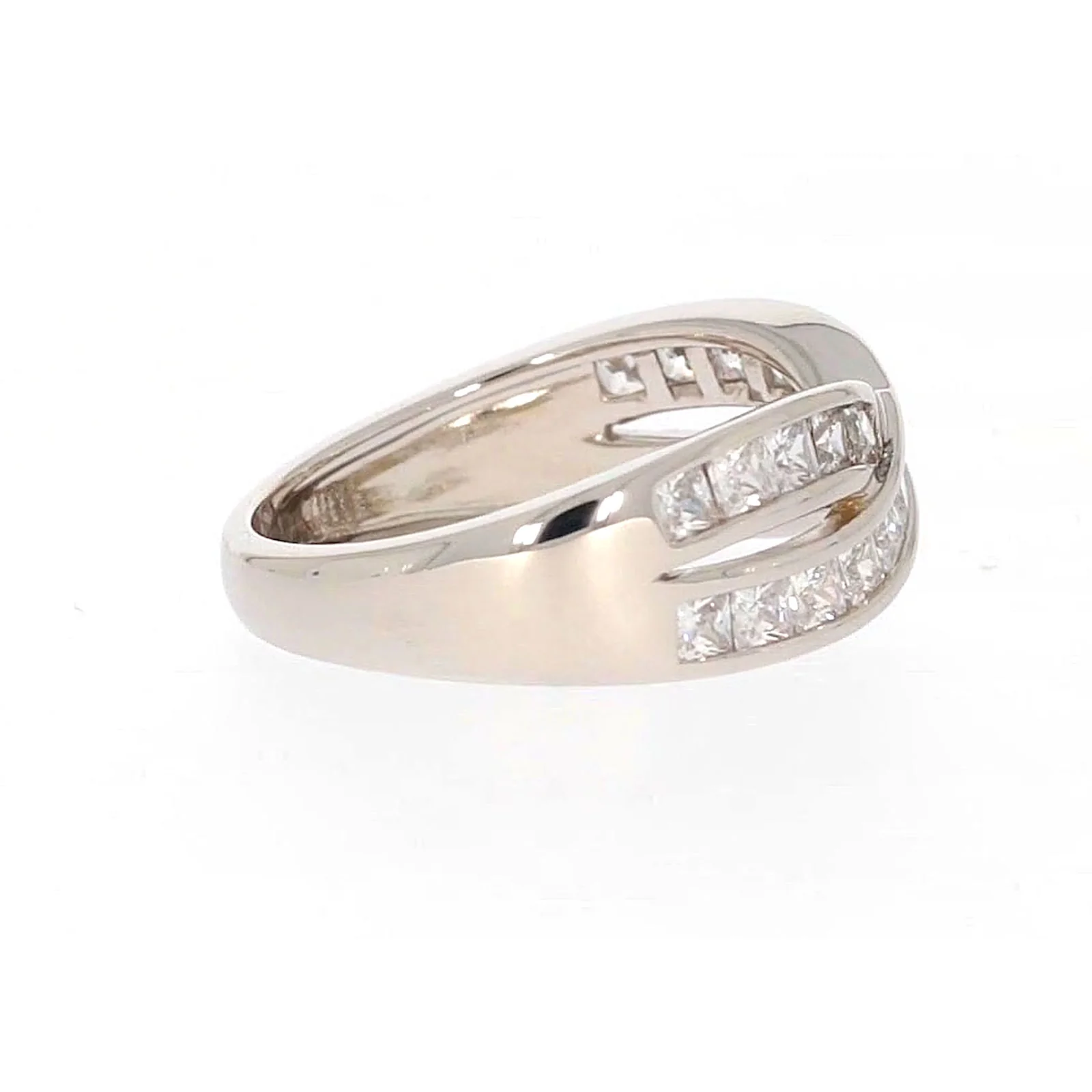 Sterling Silver Cubic Zirconia Cross Over Ring - Image 57