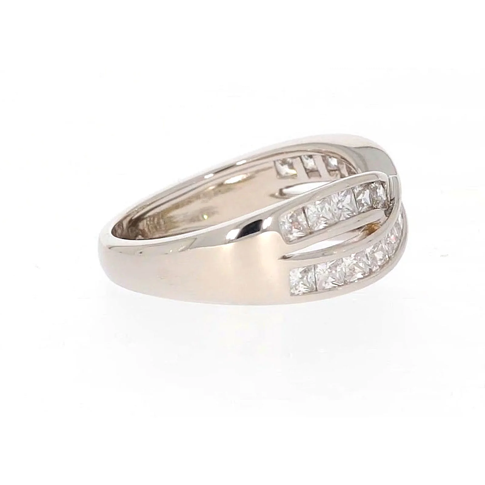 Sterling Silver Cubic Zirconia Cross Over Ring - Image 58