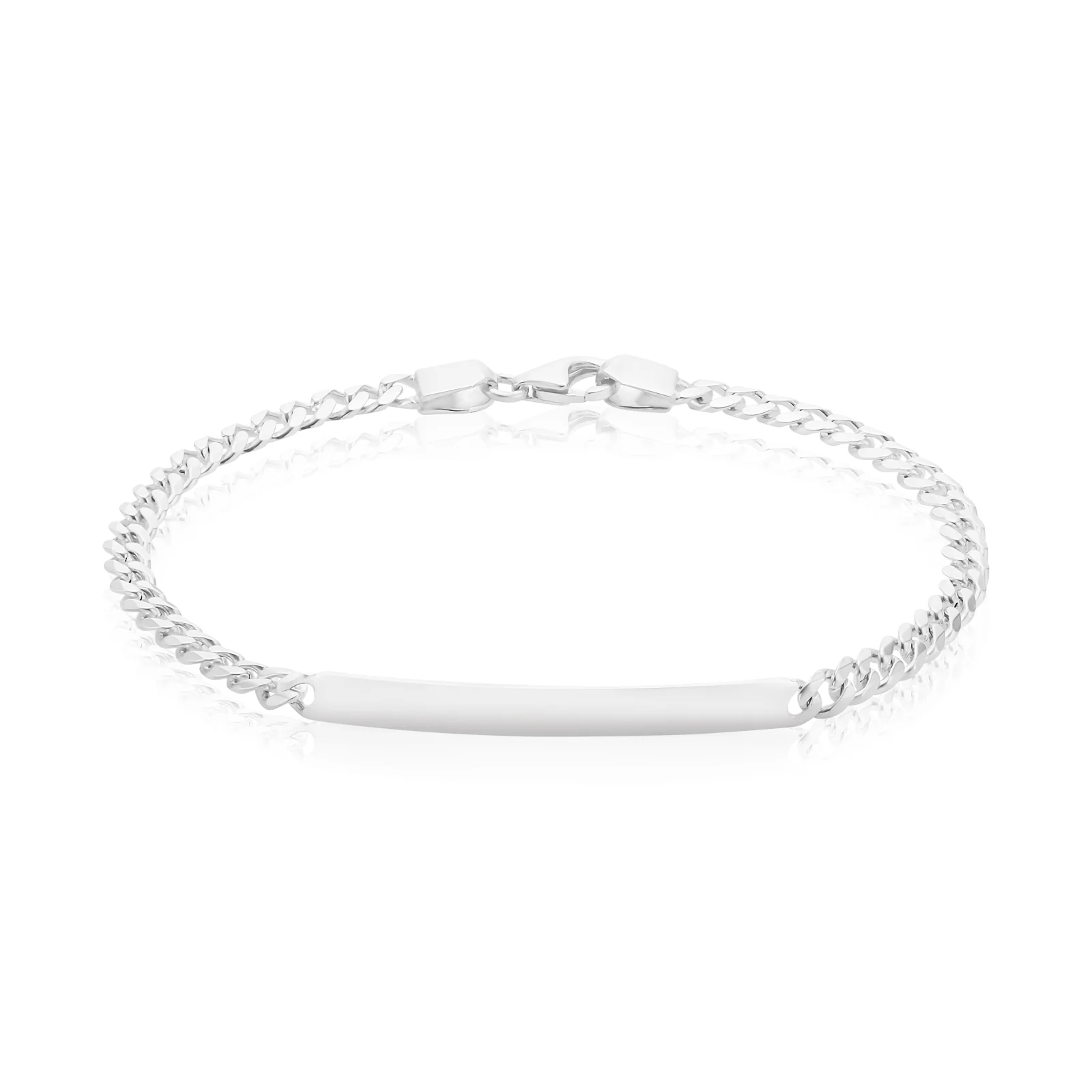 Sterling Silver Diamond Cut ID Bracelet