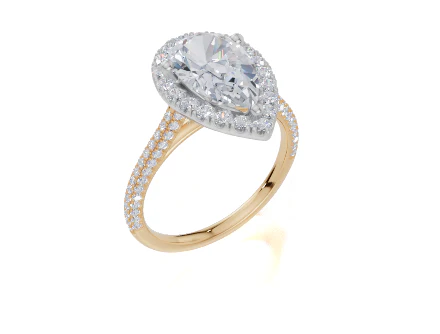 18ct Yellow Gold Pear Cut 2.62 Carat tw of Lab-Grown Diamonds Ring