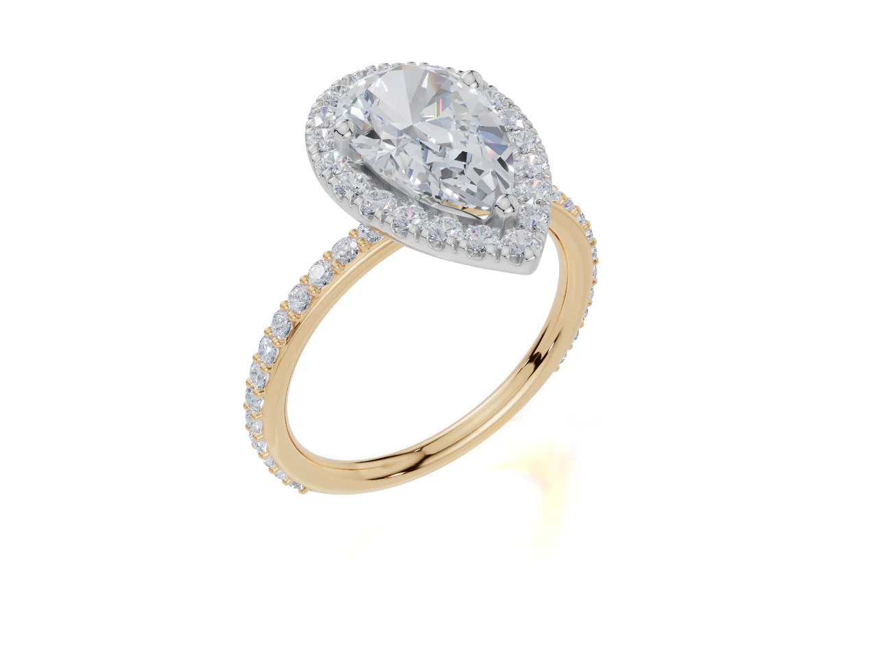18ct Yellow Gold Pear Cut 2.63 Carat tw of Diamonds Ring