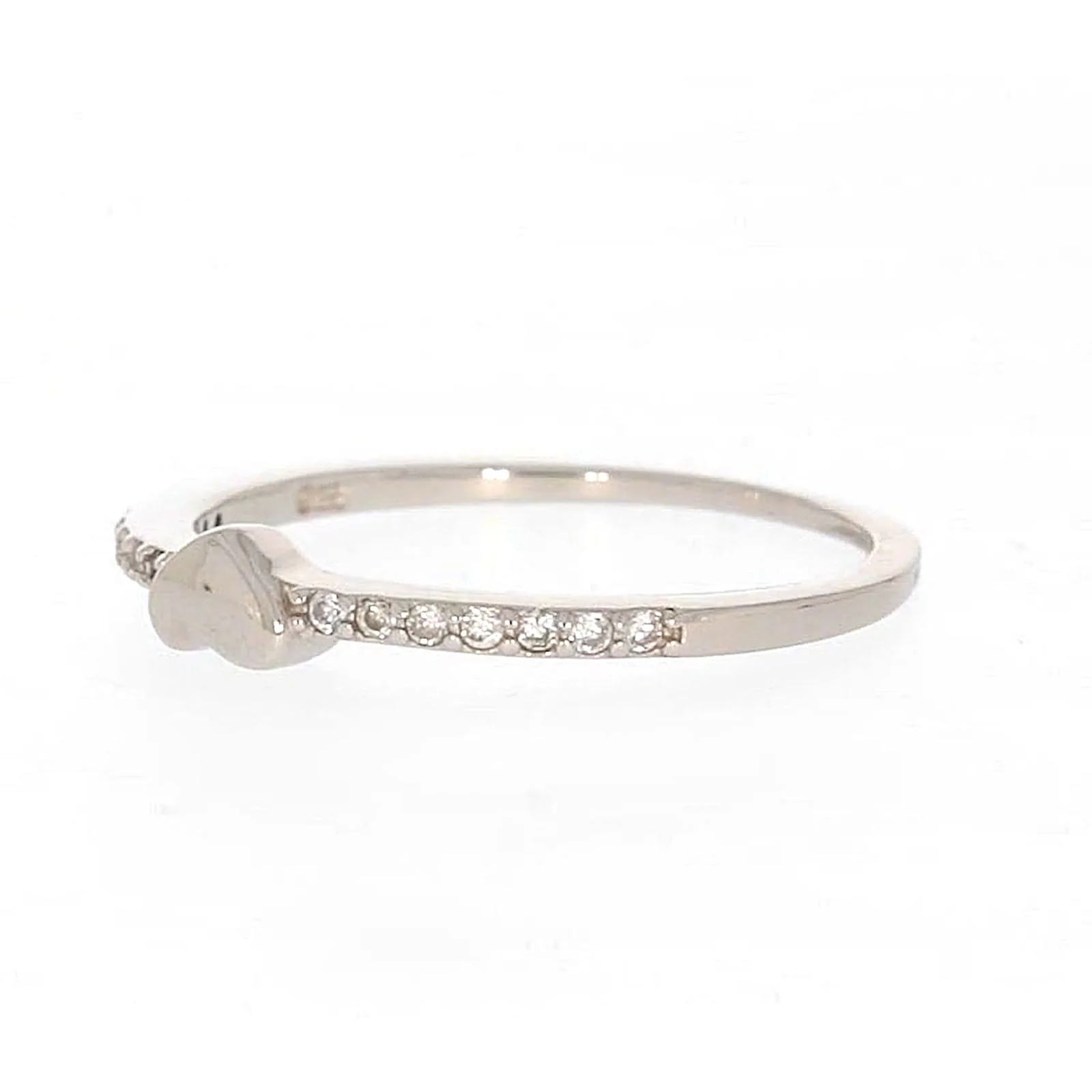 Sterling Silver Cubic Zirconia and Heart Stacker Ring - Image 11