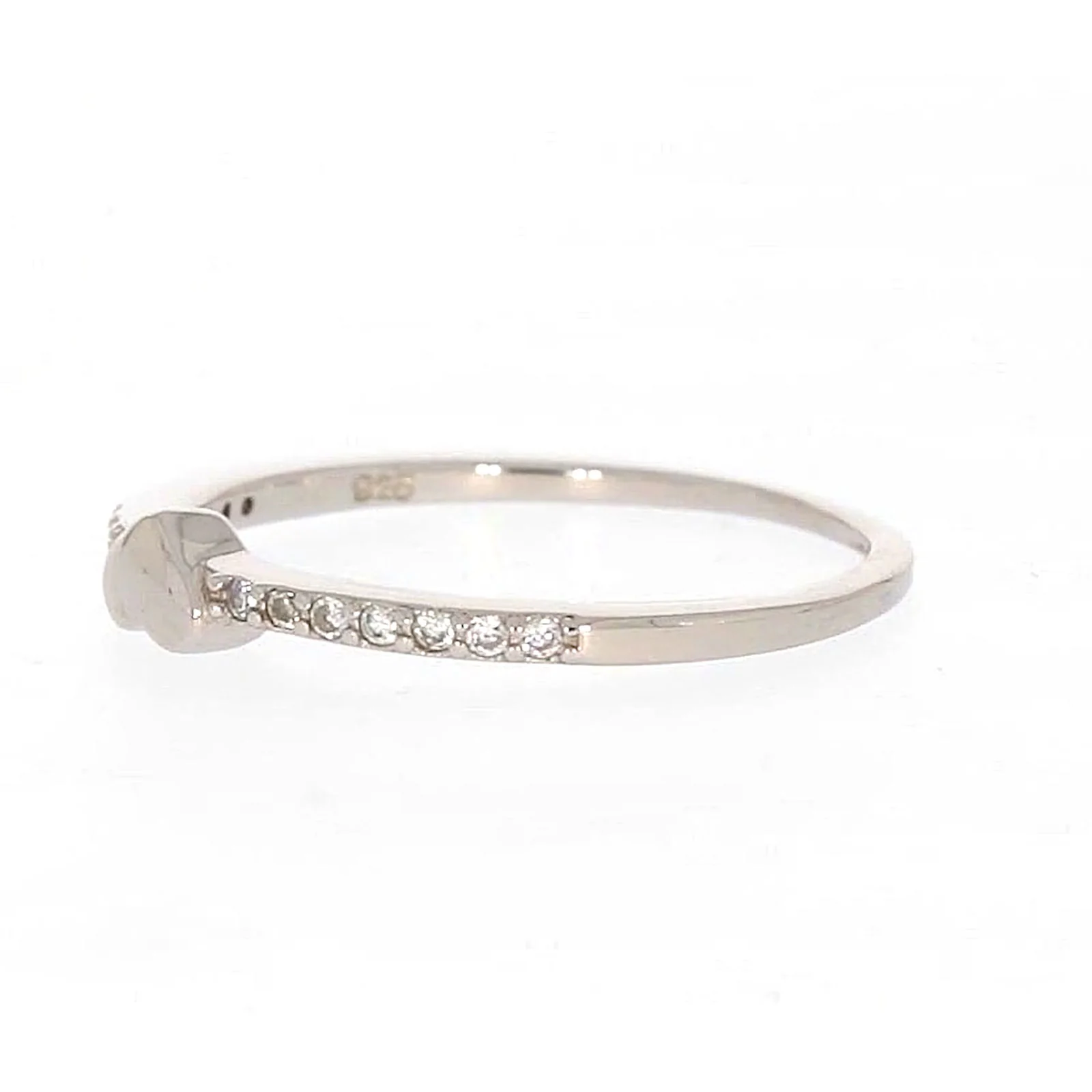 Sterling Silver Cubic Zirconia and Heart Stacker Ring - Image 14
