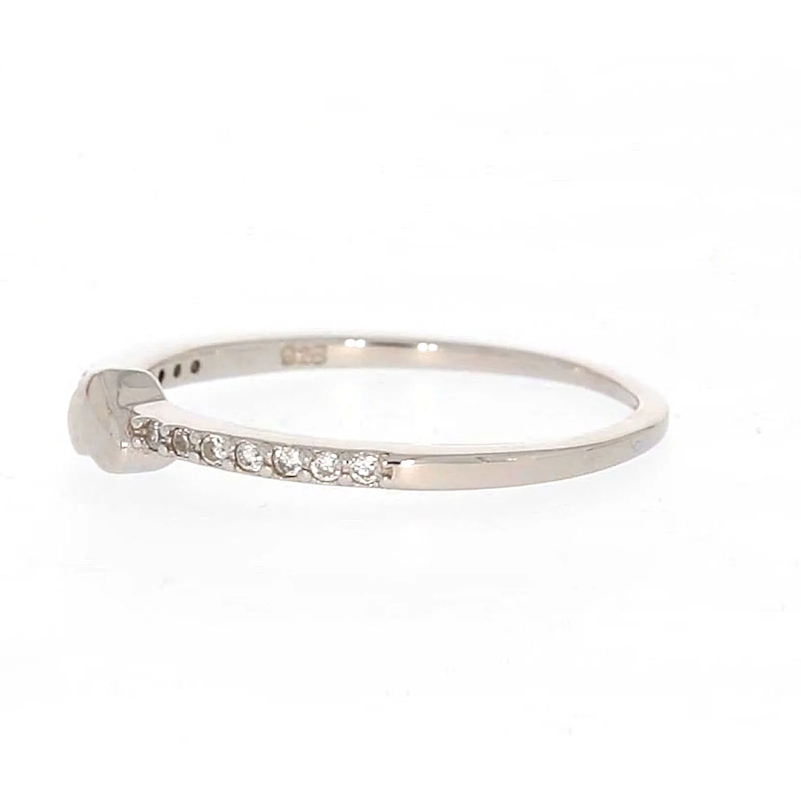 Sterling Silver Cubic Zirconia and Heart Stacker Ring - Image 15