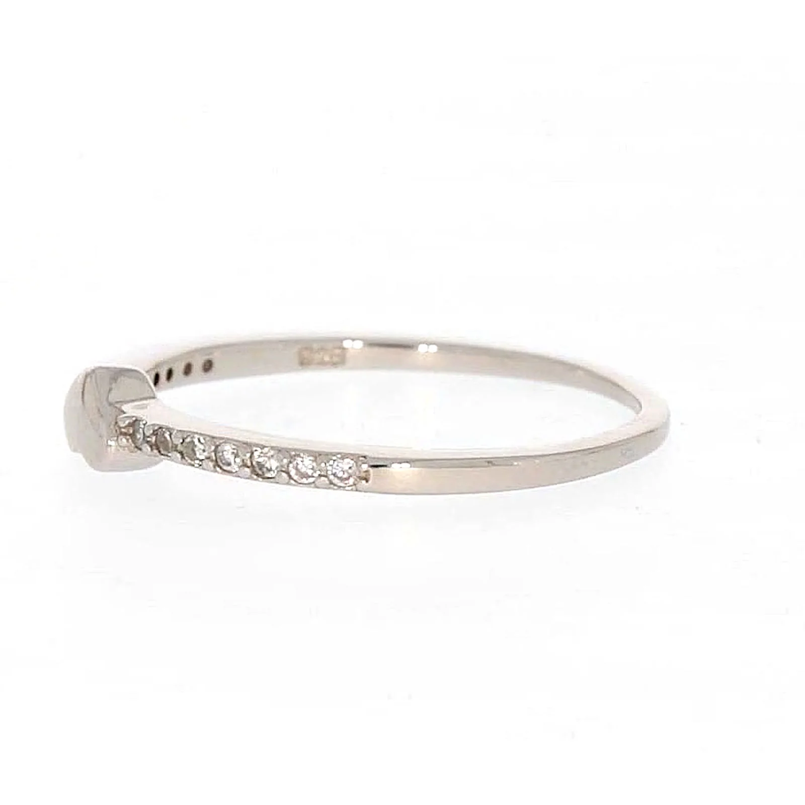Sterling Silver Cubic Zirconia and Heart Stacker Ring - Image 16