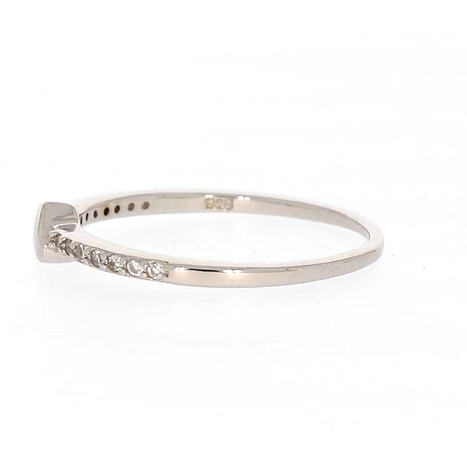 Sterling Silver Cubic Zirconia and Heart Stacker Ring - Image 19
