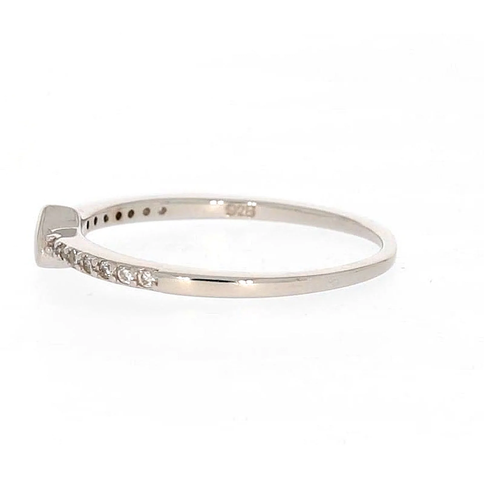 Sterling Silver Cubic Zirconia and Heart Stacker Ring - Image 20