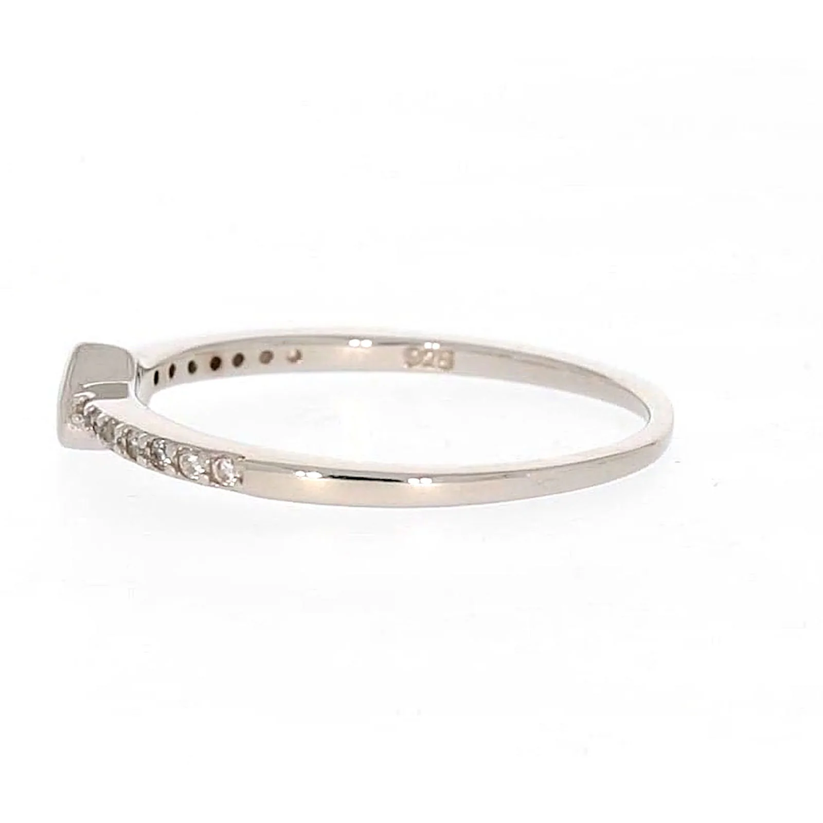 Sterling Silver Cubic Zirconia and Heart Stacker Ring - Image 21