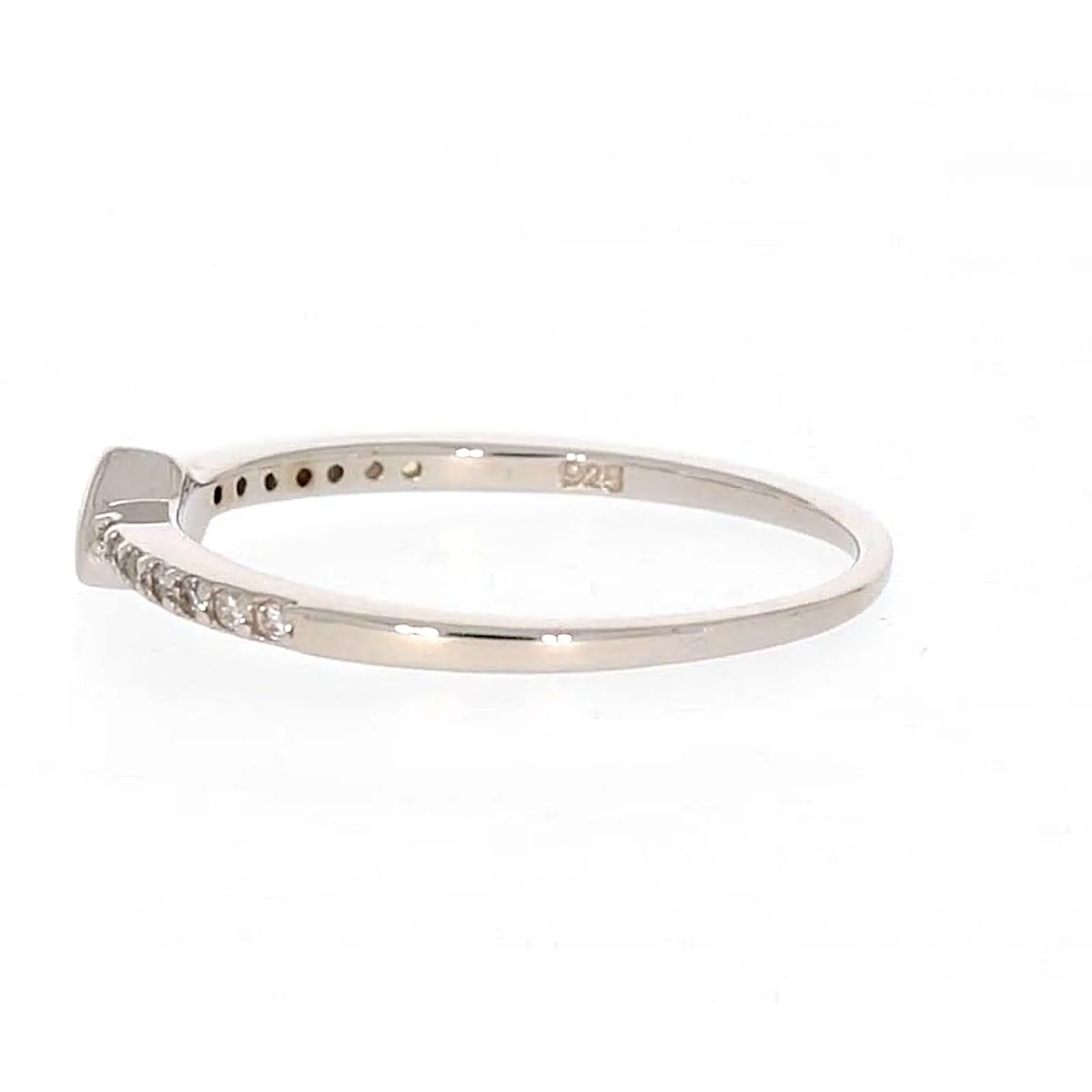 Sterling Silver Cubic Zirconia and Heart Stacker Ring - Image 22