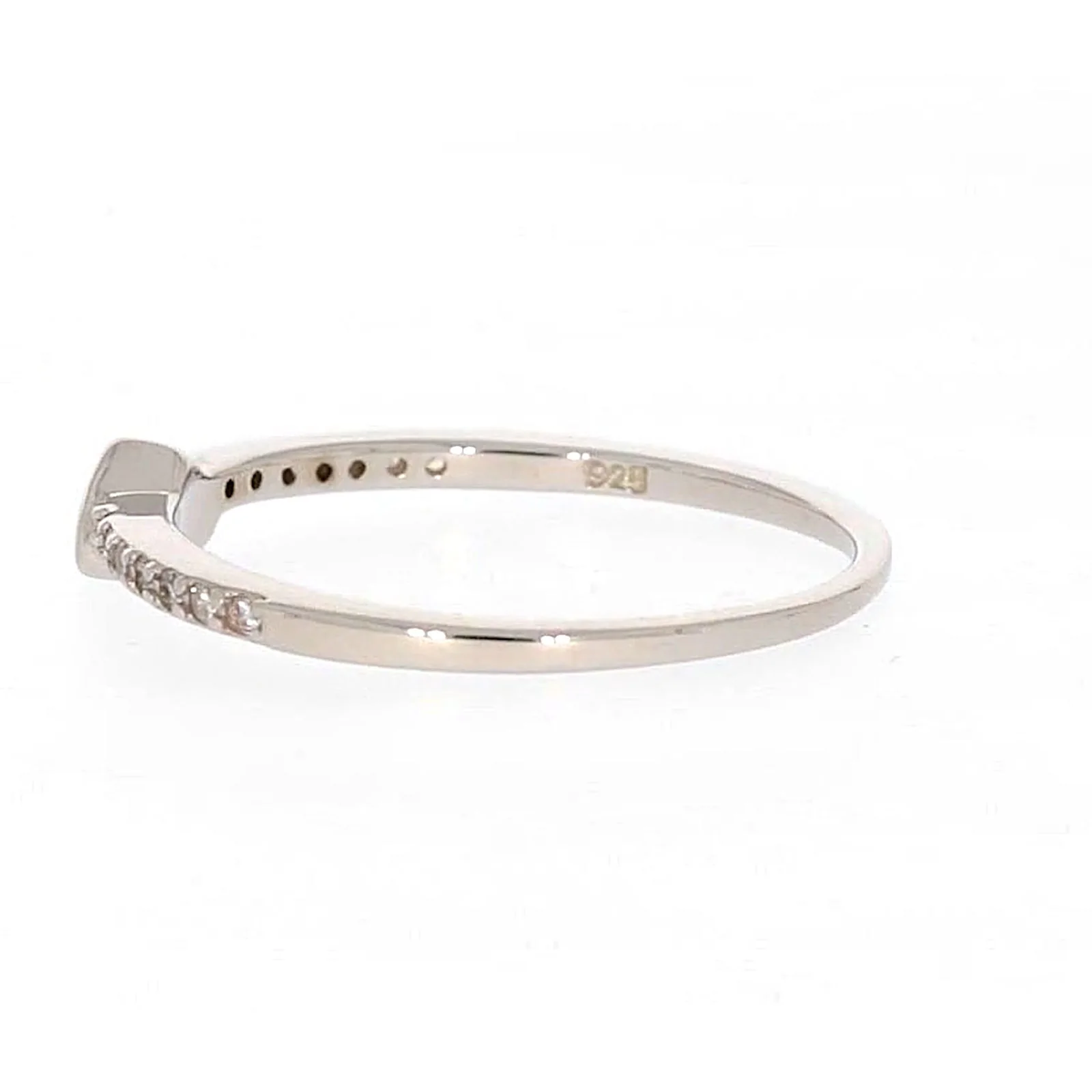 Sterling Silver Cubic Zirconia and Heart Stacker Ring - Image 23