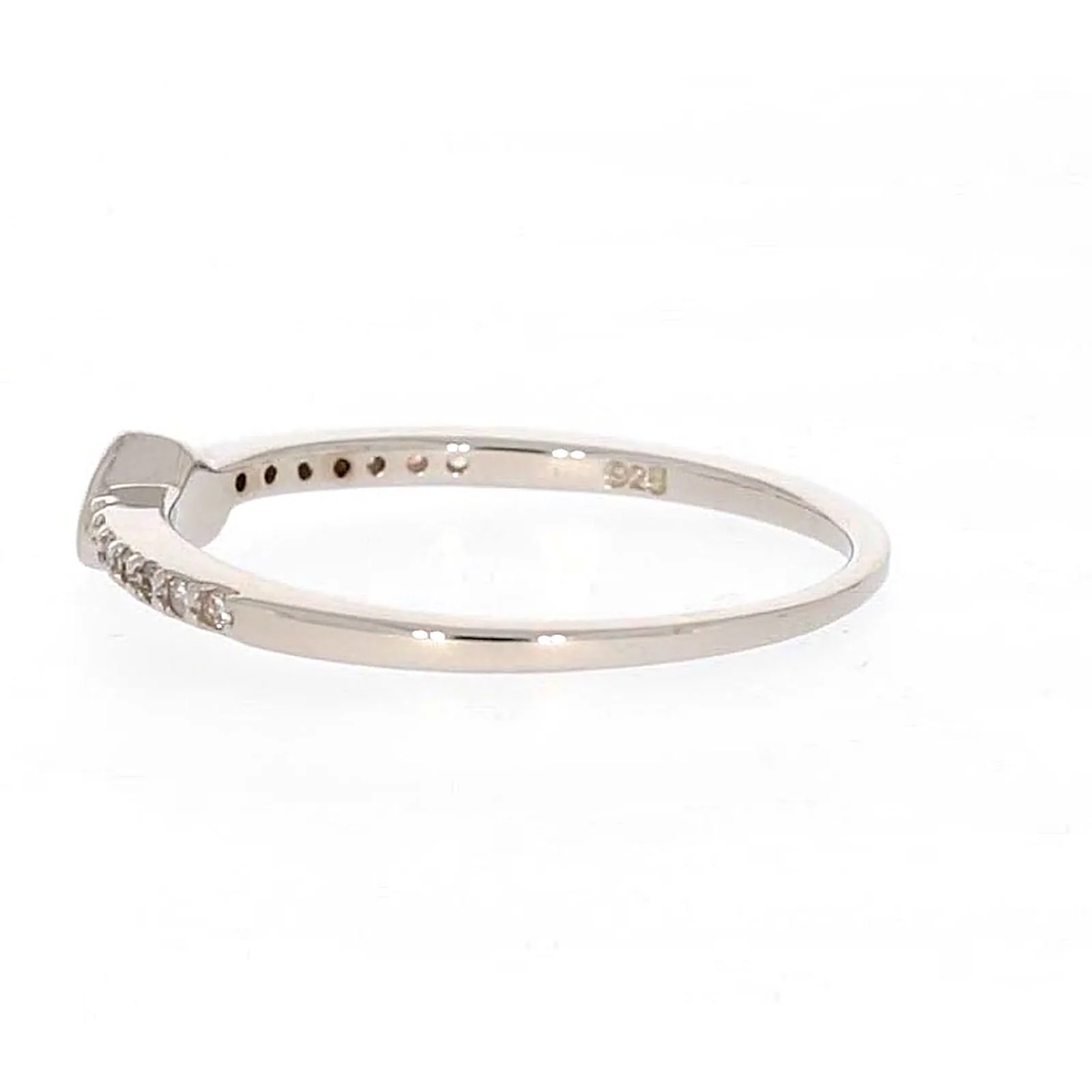 Sterling Silver Cubic Zirconia and Heart Stacker Ring - Image 24