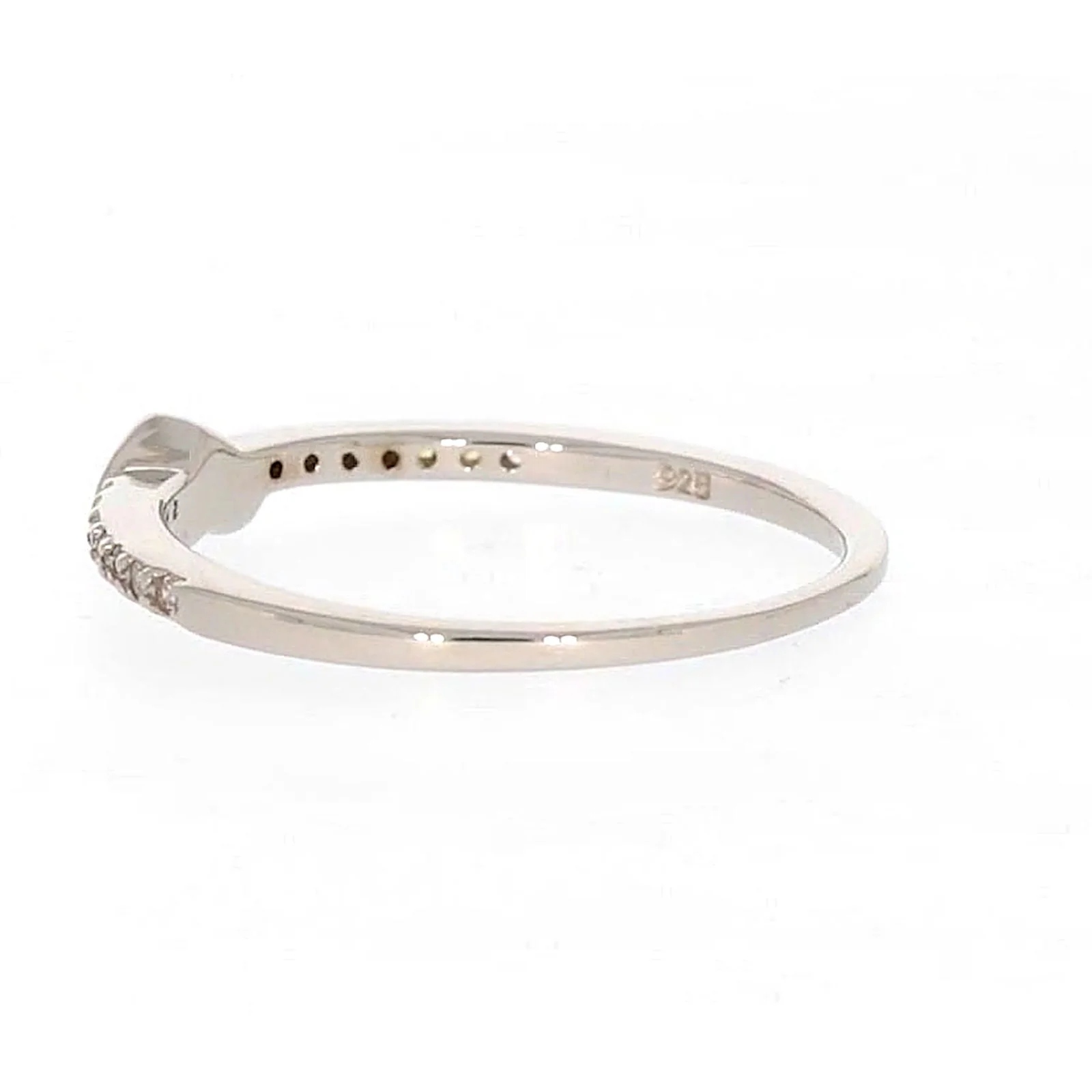 Sterling Silver Cubic Zirconia and Heart Stacker Ring - Image 26